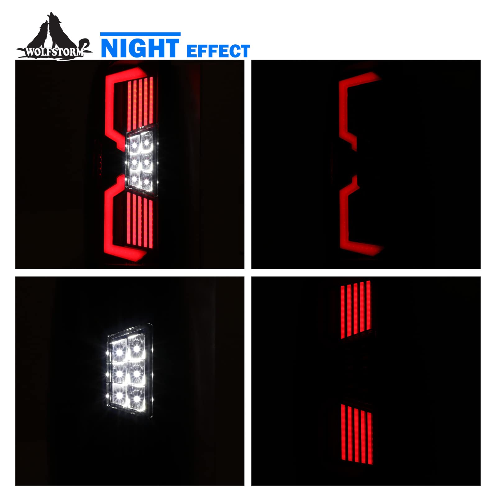 WOLFSTORM LED Tail Light Assembly for 2014-2018 Chevy Silverado 1500 & 2015-2018 Silverado 2500HD/3500HD - Durable LED Brake Lights with Plug-and-Play Installation - Perfect for Night Driving & Enhanced Safety