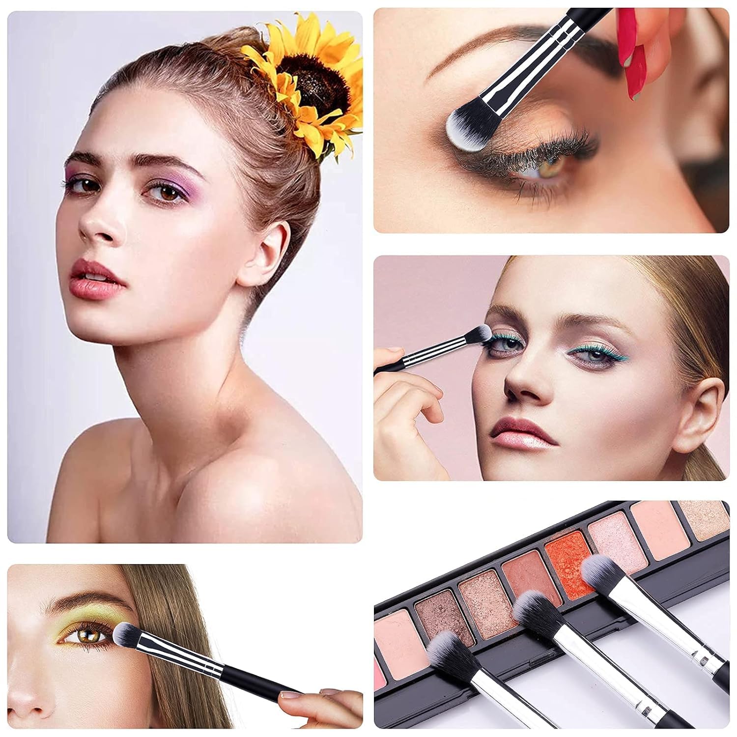 Professional MAPPERZ Eyeshadow Blending Pencil Brush Set - 4 Piece Eye Makeup Brushes for Eyeshadow, Foundation & Mascara Application | Perfect for Daily Makeup & Professional Makeup Artist Kit