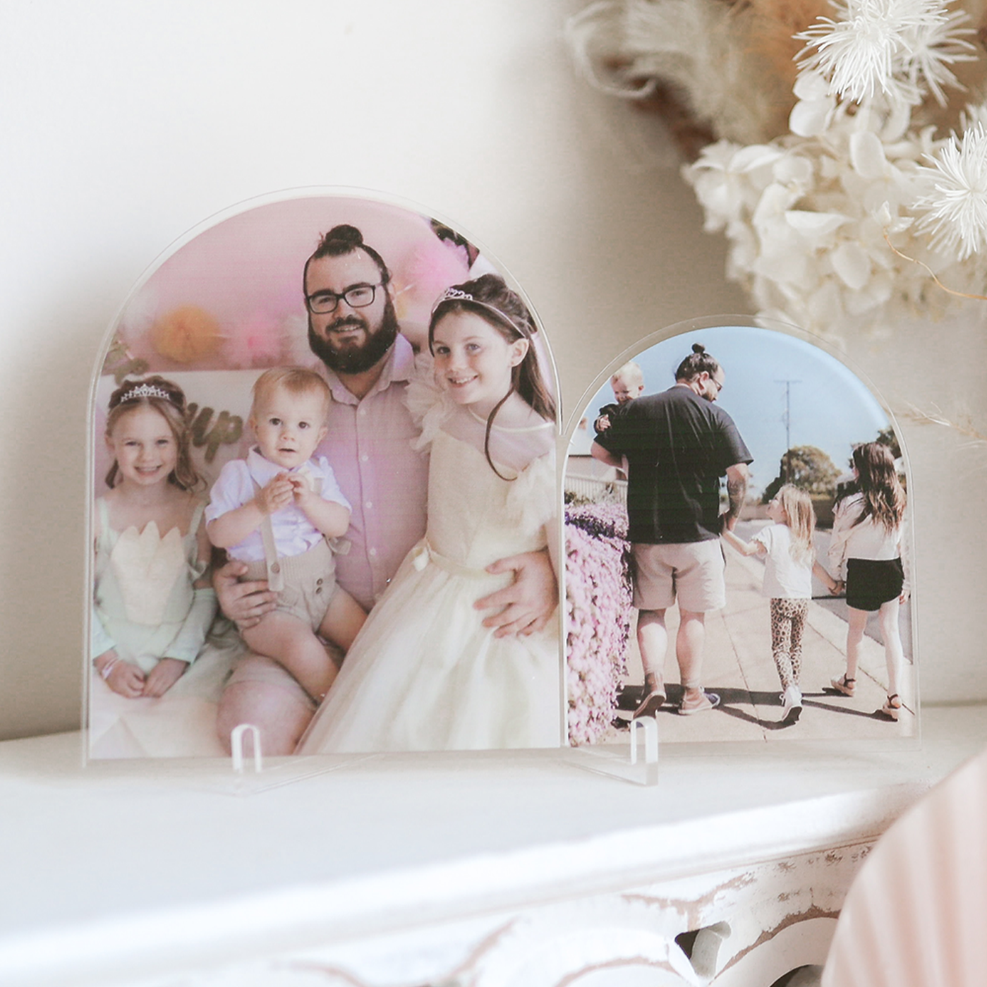 Personalized Father's Day Gift - Custom Double Arch Wooden Plaque with Engraved Message | Perfect for Home Office Decor, Anniversary Present & Special Occasions