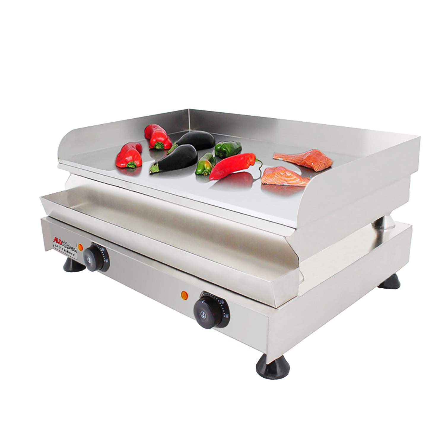 ALDKitchen Flat Top Griddle - Commercial Teppanyaki Grill with Adjustable Thermostat (Single/Dual/Triple) | 110V Electric Griddle for Restaurants, Food Trucks & Home Kitchen | Perfect for Hibachi, Pancakes & Steak Cooking