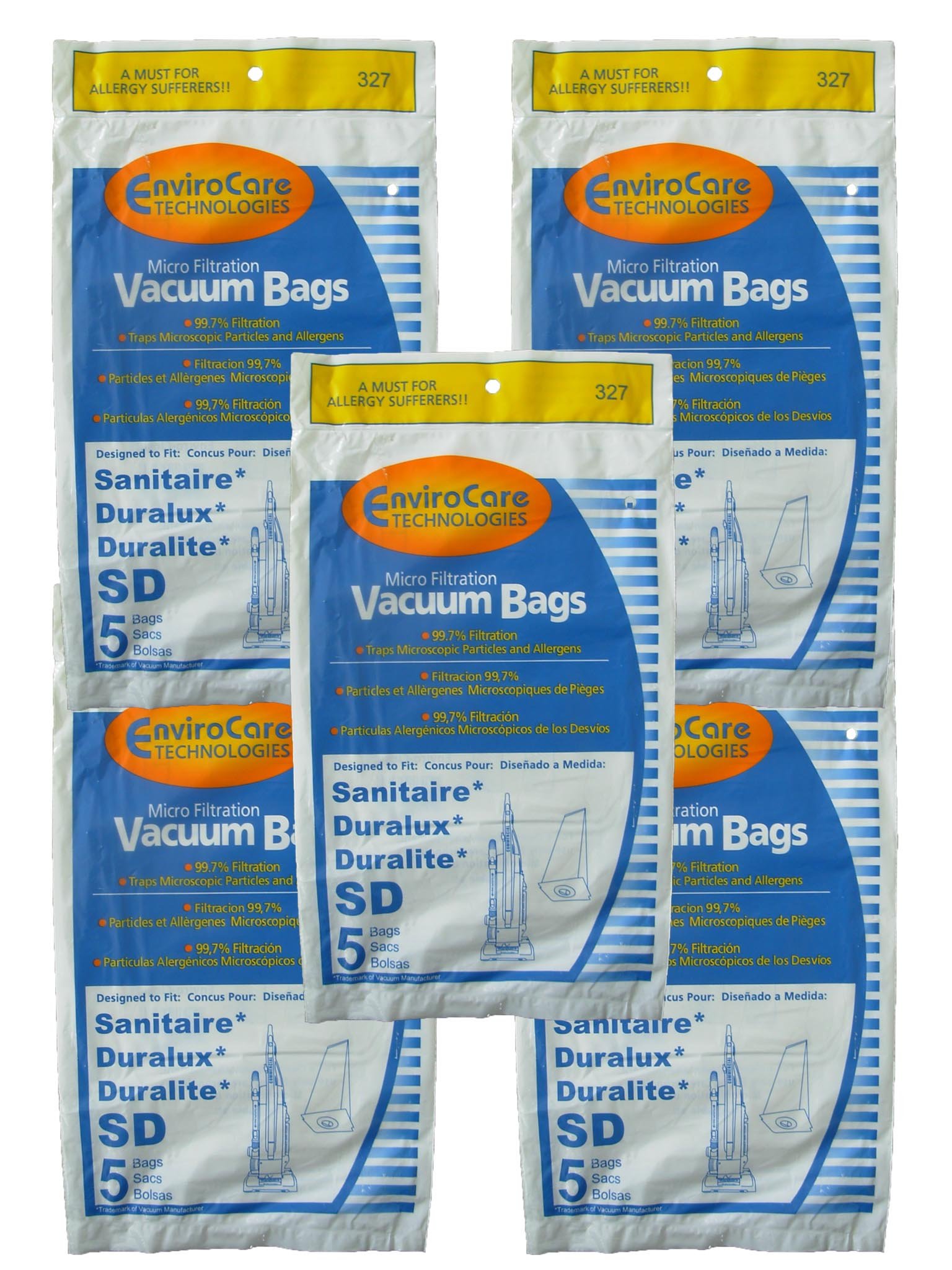 25 Sanitaire SD Micro Vacuum Bags with Closure - Compatible with Electrolux, Eureka, Duralux, SC9180, SC-9180, SC9100, C4900, S9120, SC9150 - Perfect for Commercial & Home Cleaning