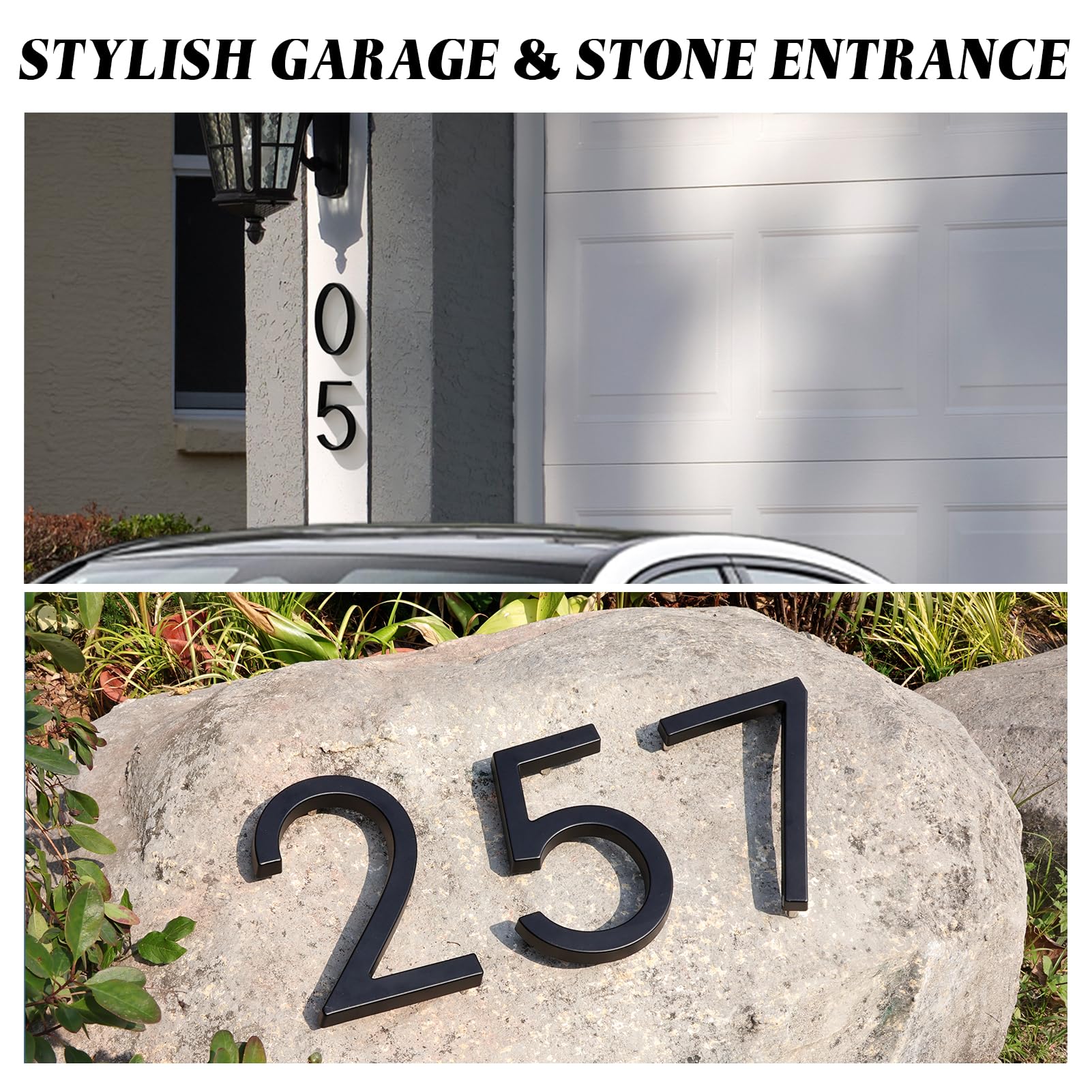 YIPLED 6 Inch Modern Floating House Numbers 0 - Black Metal Address Plaque for Home, Mailbox, Street Sign | Perfect for Curb Appeal, Front Door Decor & Mail Delivery Identification