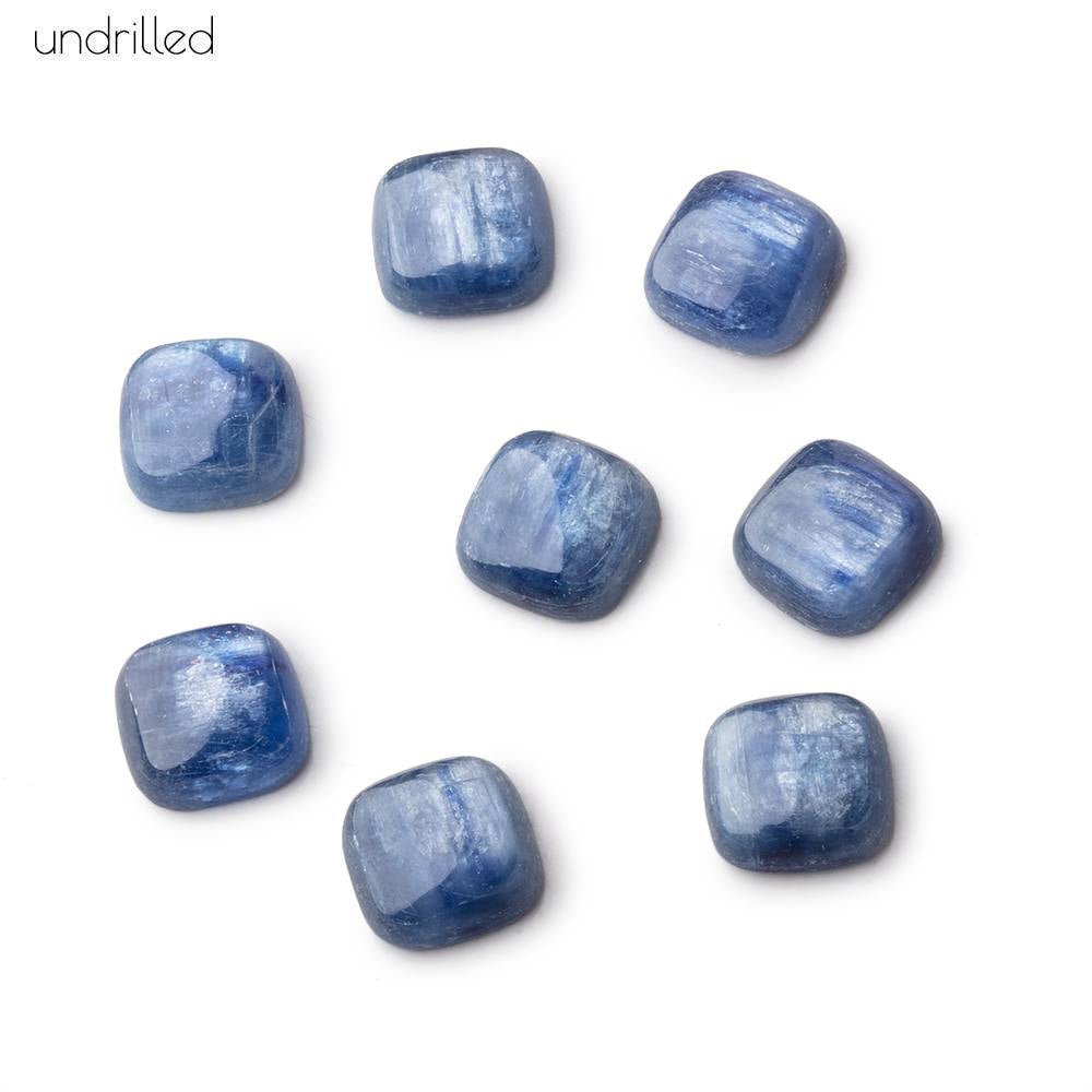 10mm Natural Kyanite Plain Cushion Cabochon Beads for Jewelry Making - Undrilled Focal Beads for Necklaces, Bracelets & DIY Crafts