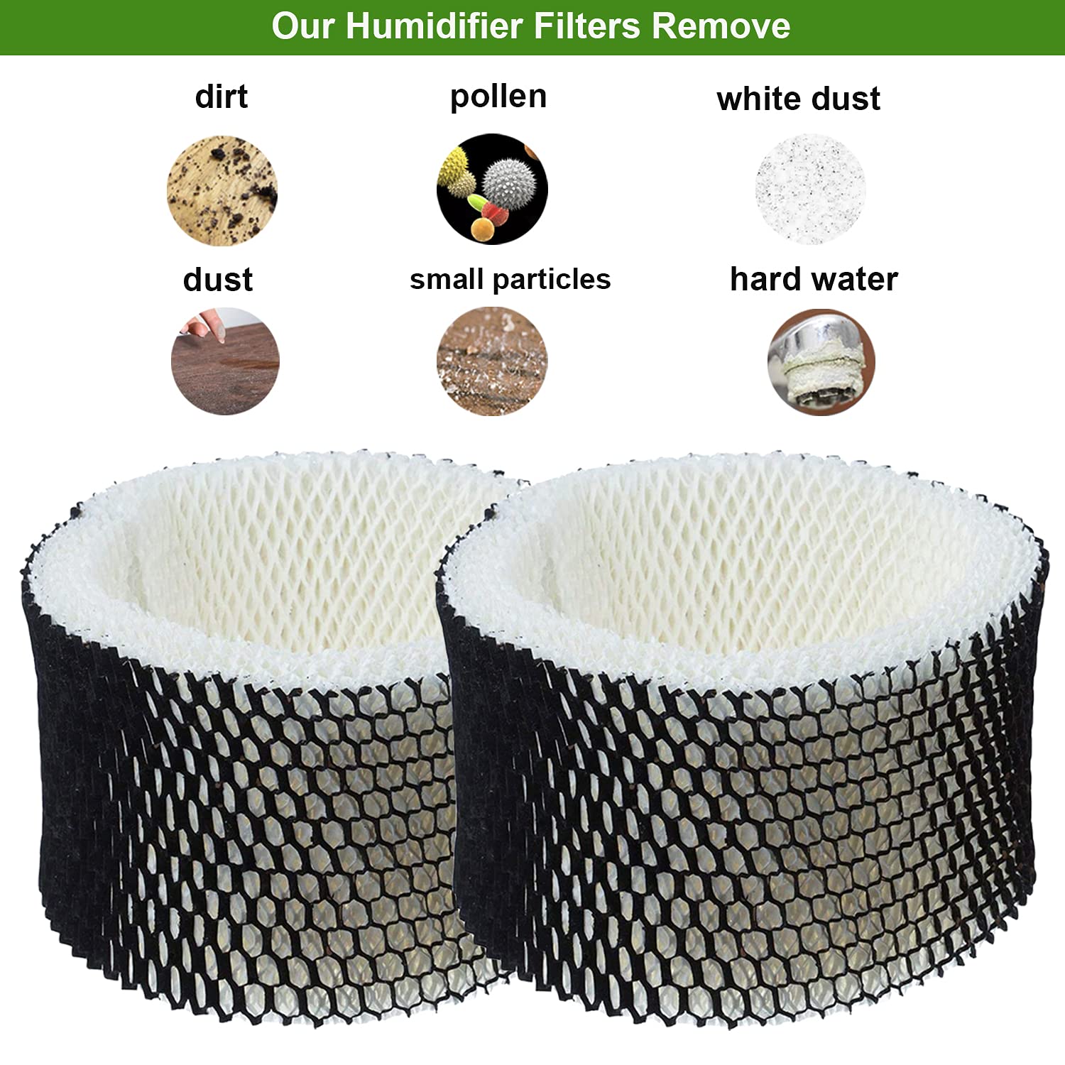 8-Pack Humidifier Wicking Filter Replacement for Holmes HWF62 & HWF62CS - Compatible with Filter A - Improves Air Quality for Bedroom, Nursery & Office Use