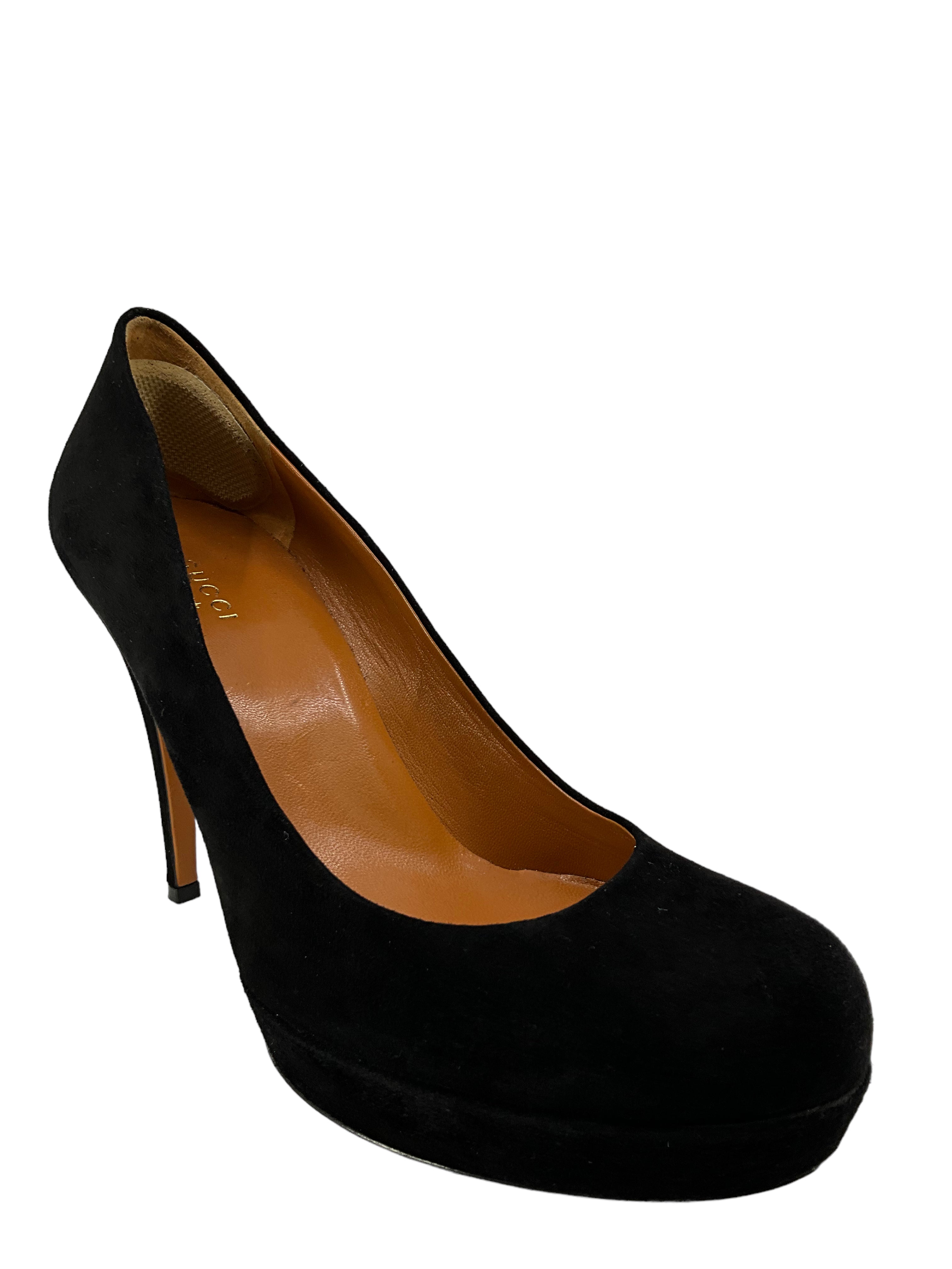 Gucci Brown Suede Platform Pumps Women's Size 9 | Luxury High Heel Shoes for Party, Wedding & Evening Wear