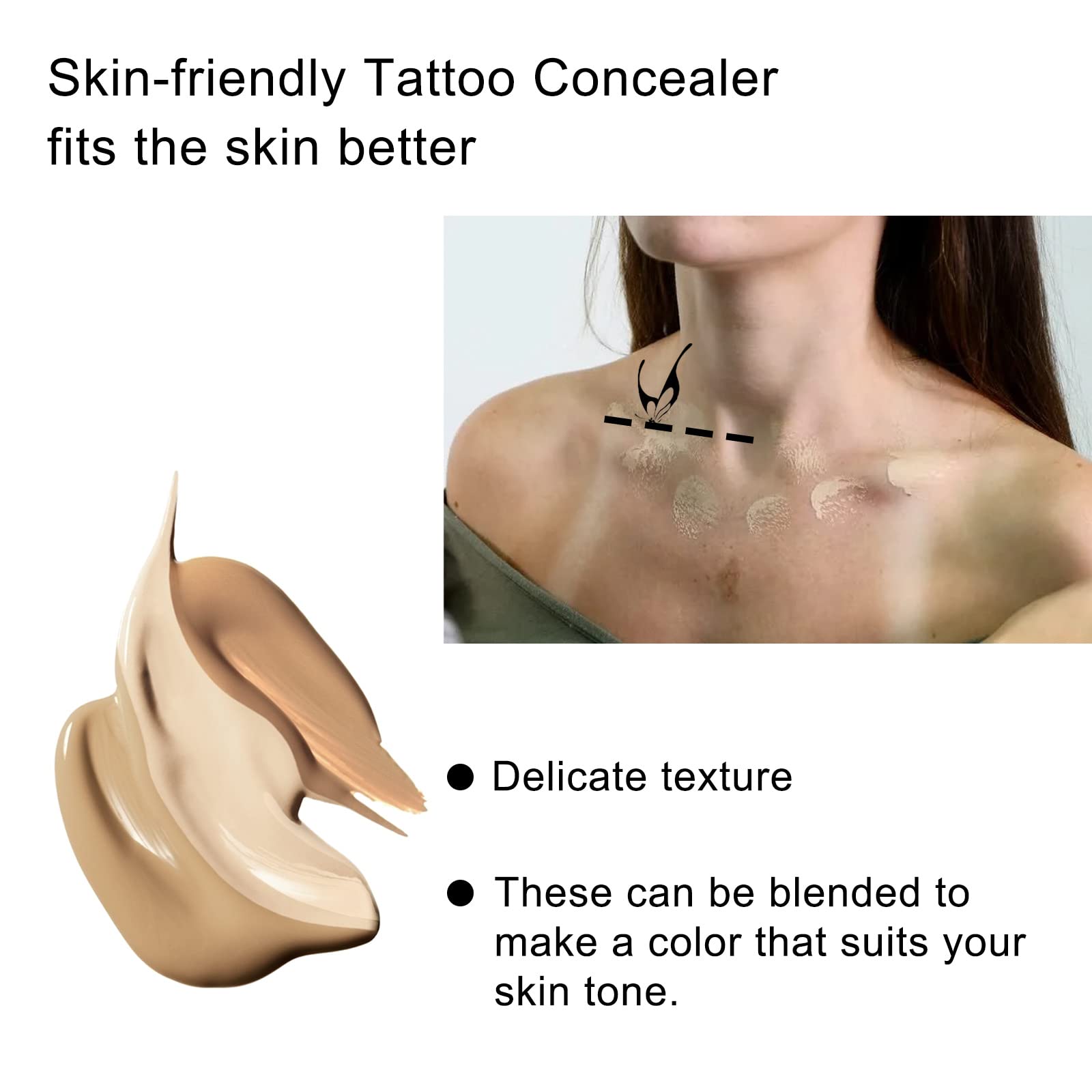 2 Colors Scar Concealer Cream - Waterproof Tattoo & Skin Camouflage Makeup Set for Men & Women | Cover Scars, Birthmarks, Tattoos - Ideal for Daily Use, Special Events & Photos