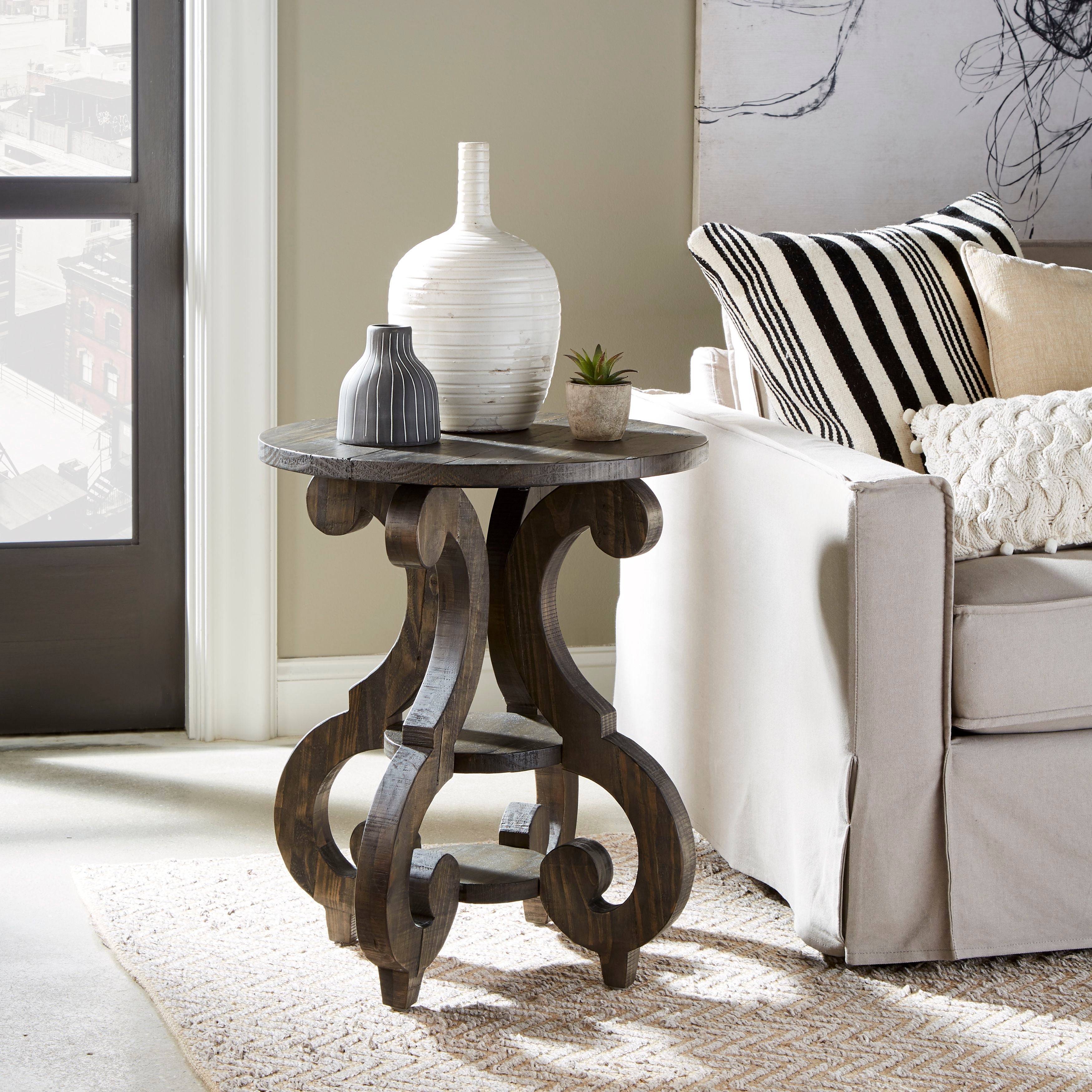 Bellamy Round Accent End Table - Modern Side Table for Living Room, Bedroom & Office - Perfect for Coffee, Lamps & Decor