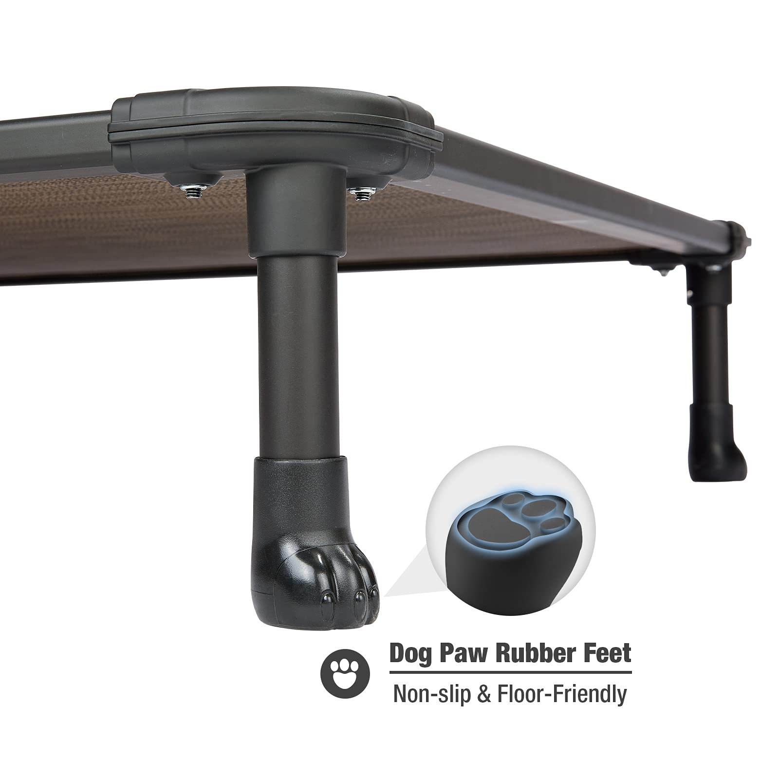 Veehoo Chew Proof Cooling Dog Bed - Durable Raised Pet Cot with Aluminum Frame for Indoor/Outdoor Use - Medium Brown