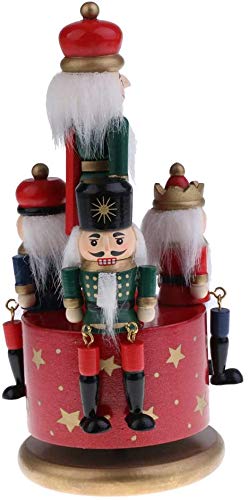 Handcrafted Wooden Nutcracker Music Box - Red Handpainted Nutcracker Soldier Drummer Figurine | Christmas Holiday Home Decor & Gift for Collectors | Perfect for Xmas Tree Ornaments, Mantel Displays & Festive Centerpieces