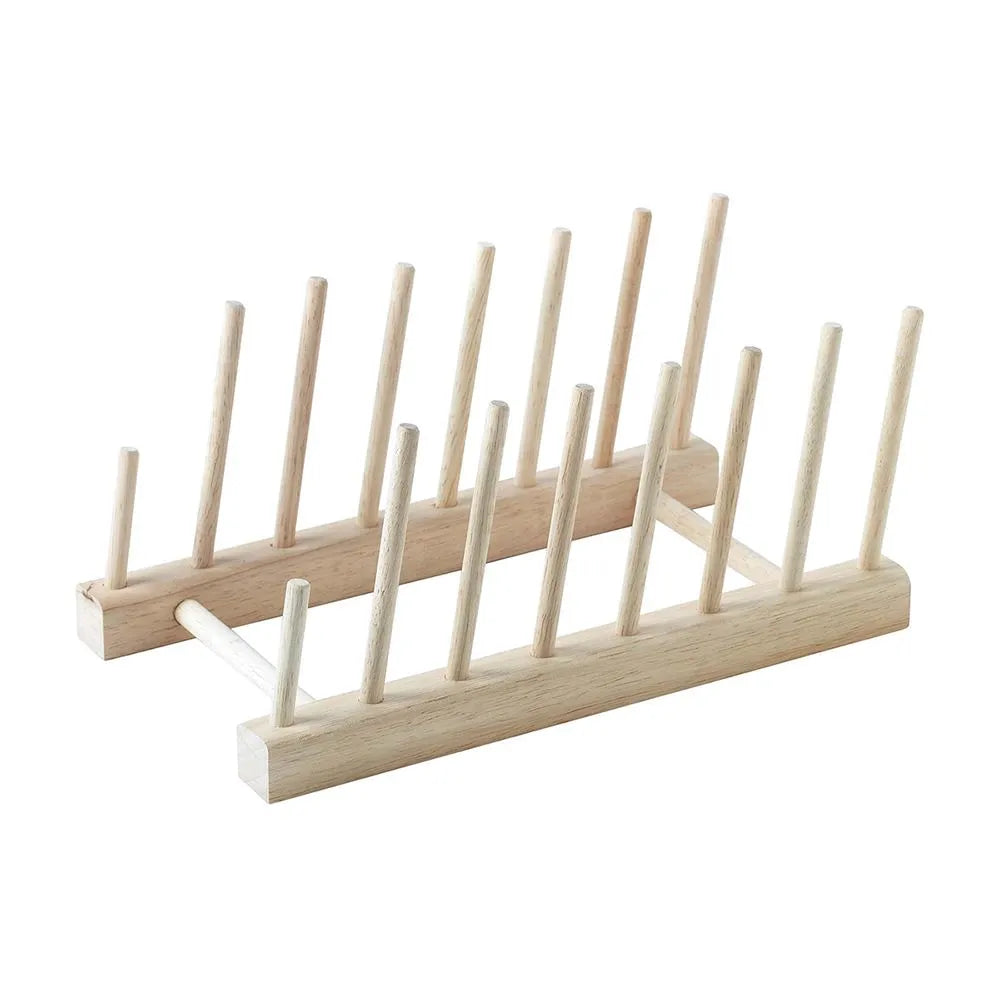Premium Beechwood Plate Rack - Durable Kitchen Organizer for Plates, Bowls & Dishes - Perfect for Dining Room, Kitchen Cabinet & Countertop Storage