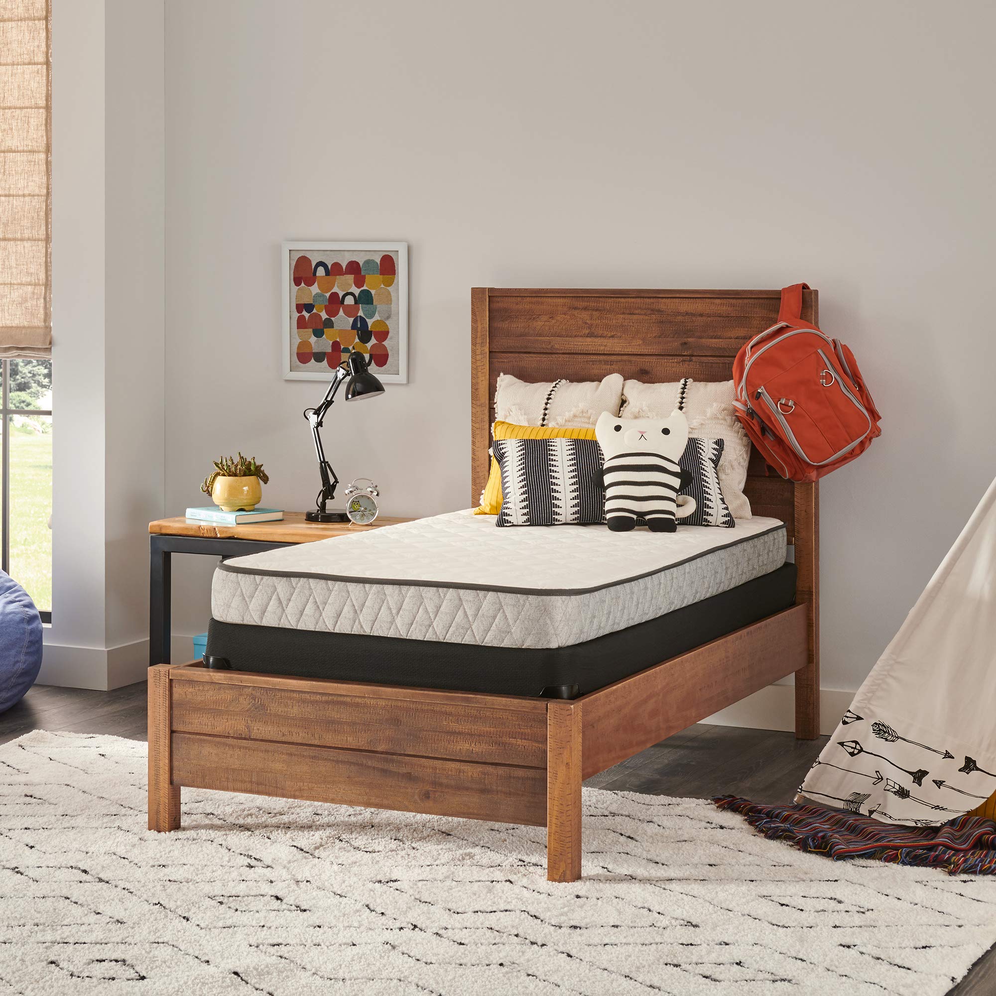 Sealy Essentials Spring Spruce Firm Feel Twin Mattress - Supportive & Comfortable Bed for Kids, Guest Rooms & Small Spaces