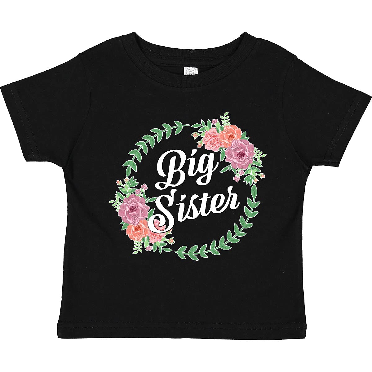 Inktastic Big Sister with Flower Circle Toddler T-Shirt - Cute Sibling Matching Outfit for Toddler Girls - Perfect for Family Photos, Birthdays & Special Occasions