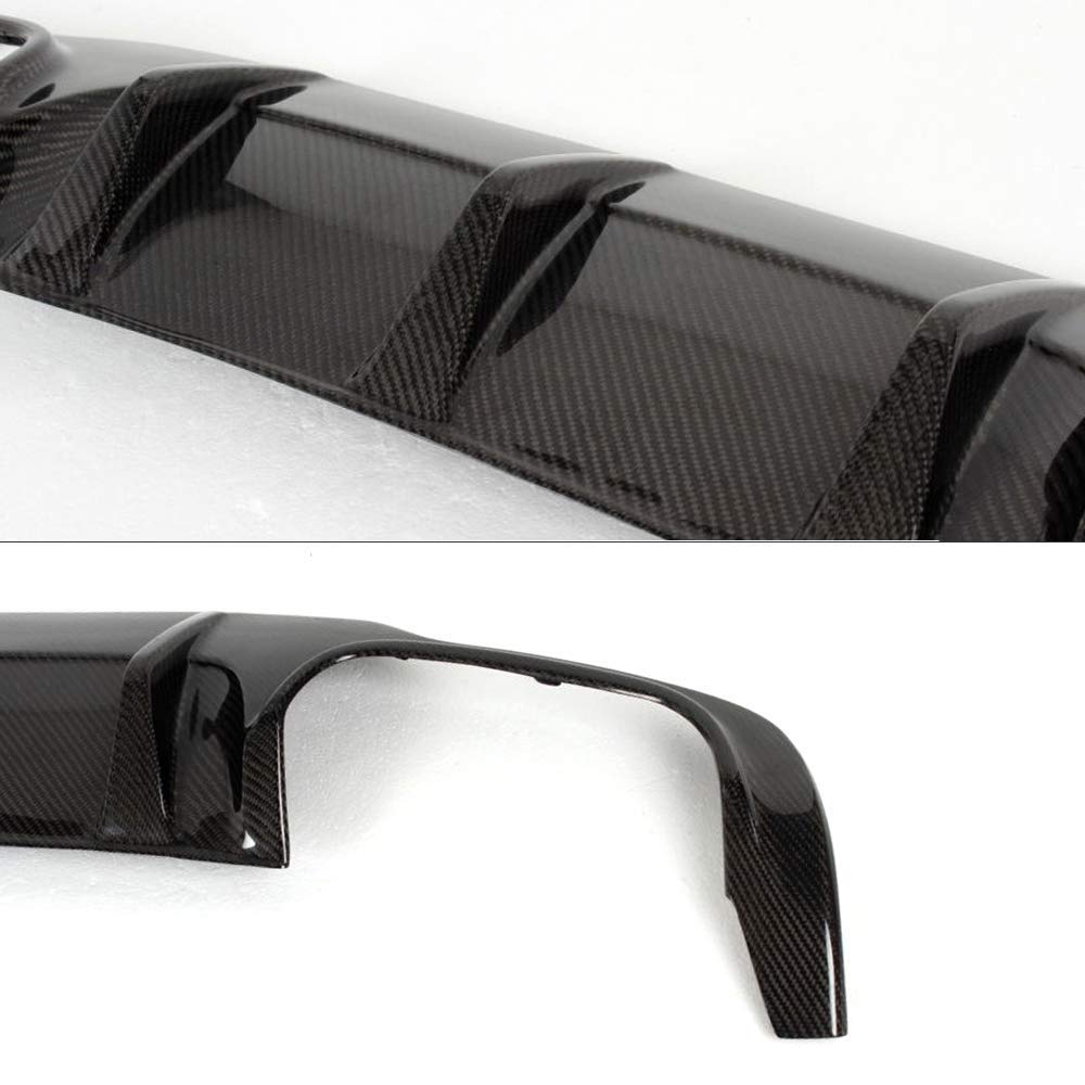 IKON MOTORSPORTS Rear Diffuser for 2012-2015 Mercedes-Benz C Class W204 C63 - Matte Carbon Fiber & FRP C63 Style Rear Bumper Lip Spoiler | Enhances Aerodynamics & Sporty Look for Street or Track Racing