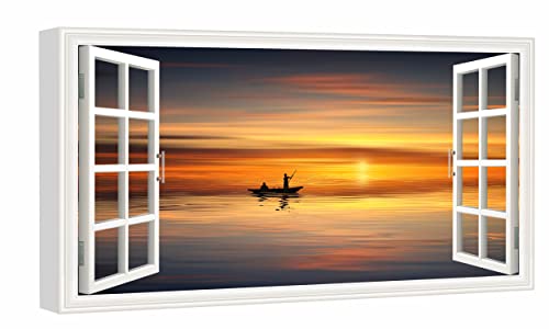 Boat Ocean Sunset Landscape