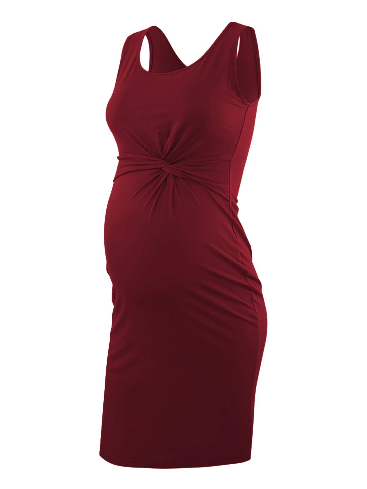 Jezero Women's Sleeveless Maternity Dress - Stretchy Bodycon Pregnancy Tank Dress for Casual Wear | Perfect for Summer, Baby Showers & Maternity Photos