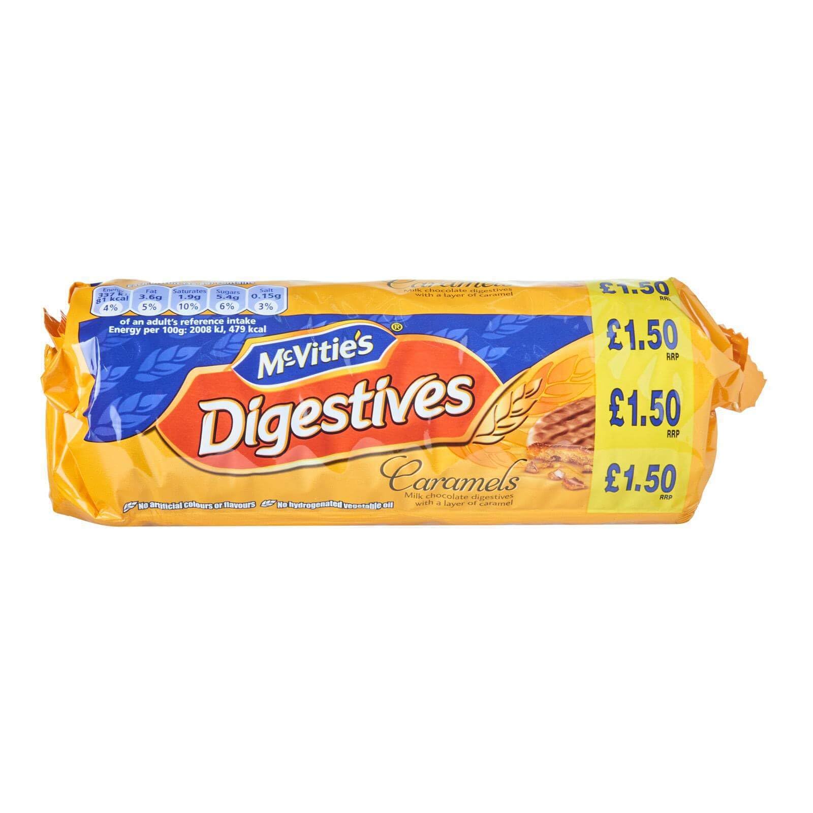 McVitie's Digestives Milk Chocolate Caramel Biscuits 250g - Perfect for Tea Time, Snacking & Gifting