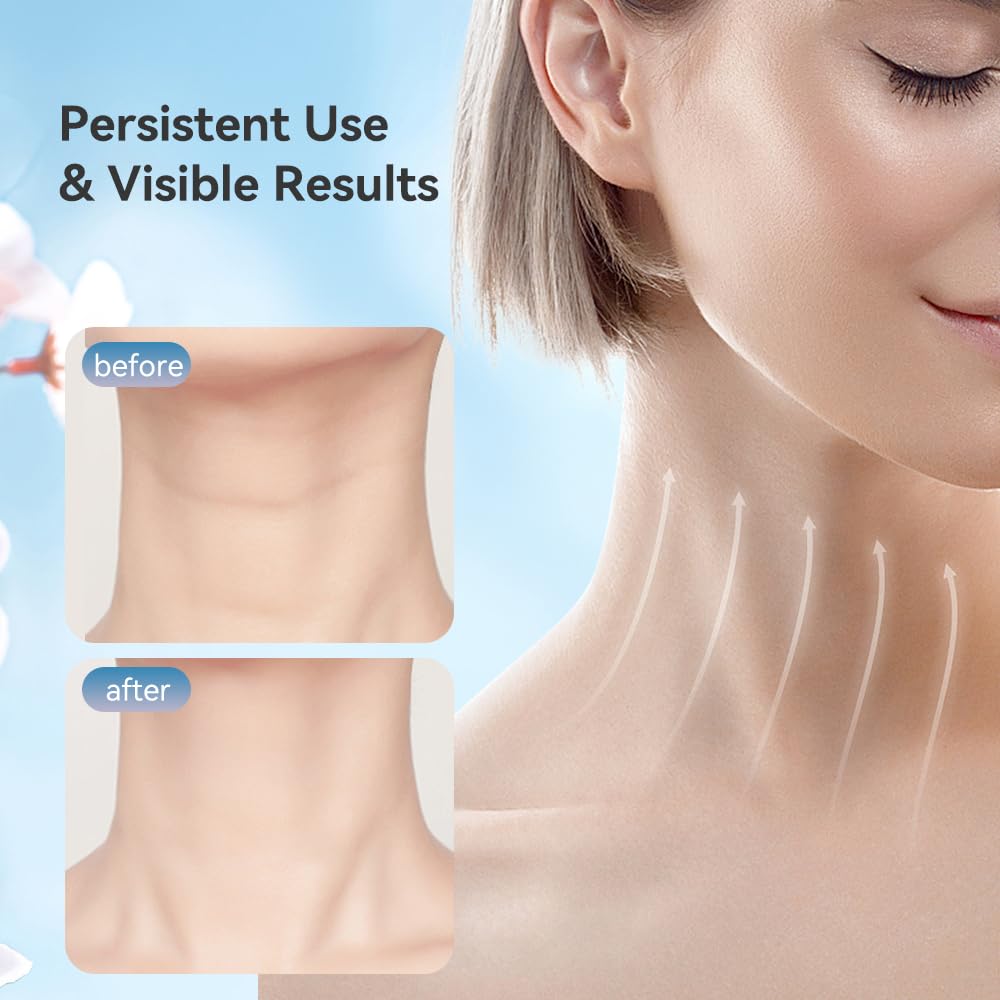 7-Color Neck & Face Massager with Heat & Vibration - Skin Care & Face Sculpting Tool for Home Spa & Relaxation - Perfect for Anti-Aging & Stress Relief - White