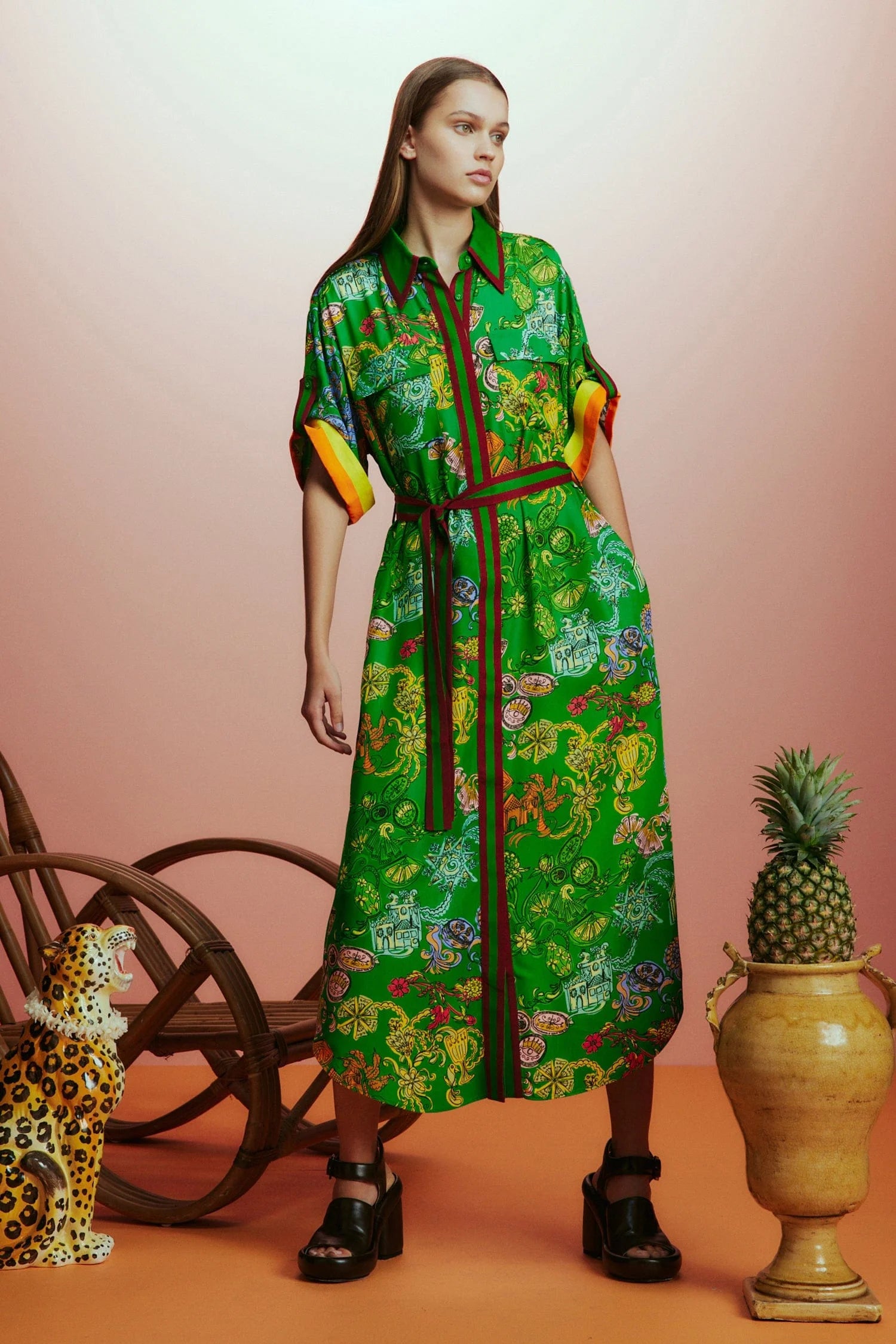 Stylish FIESTA SHIRTDRESS for Women - Floral Print Summer Dress - Perfect for Beach Vacations, Parties & Casual Outings