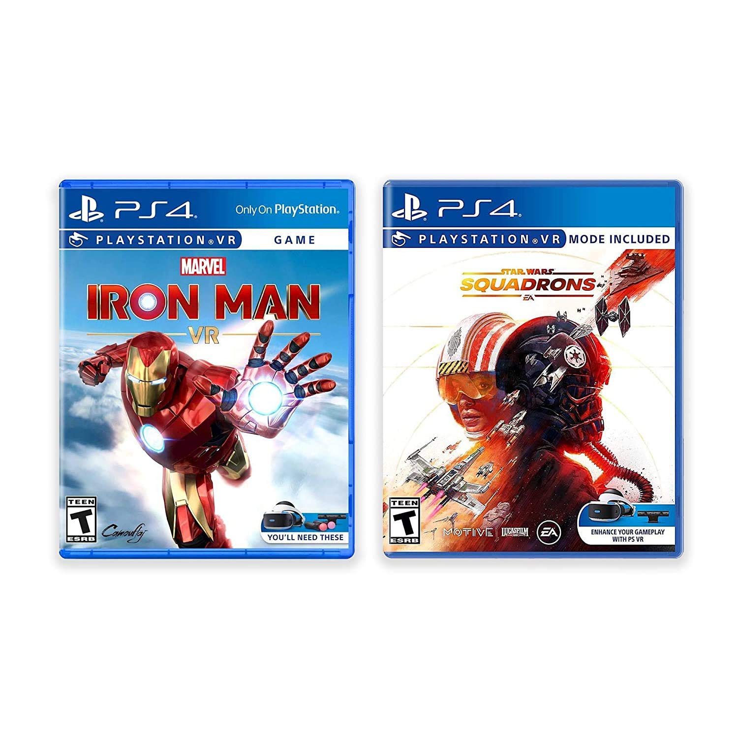 PlayStation VR Bundle with Iron Man & Star Wars Games - Compatible with PS4 & PS5, Includes VR Headset, Camera, Motion Controllers & Microfiber Cleaning Cloths | Immersive Gaming Experience for Marvel & Star Wars Fans
