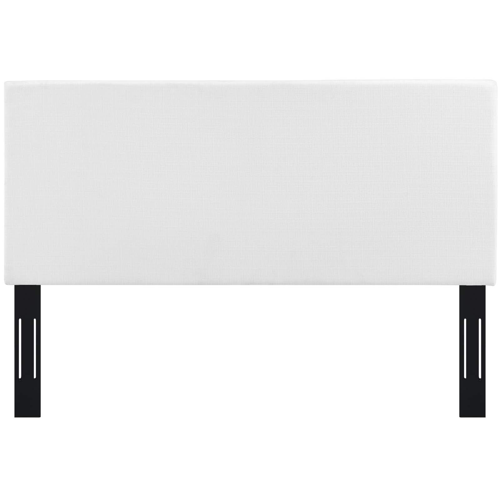 Modway Taylor Full/Queen Upholstered Linen Fabric Headboard in White - Elegant Bedroom Decor for Modern Homes & Guest Rooms