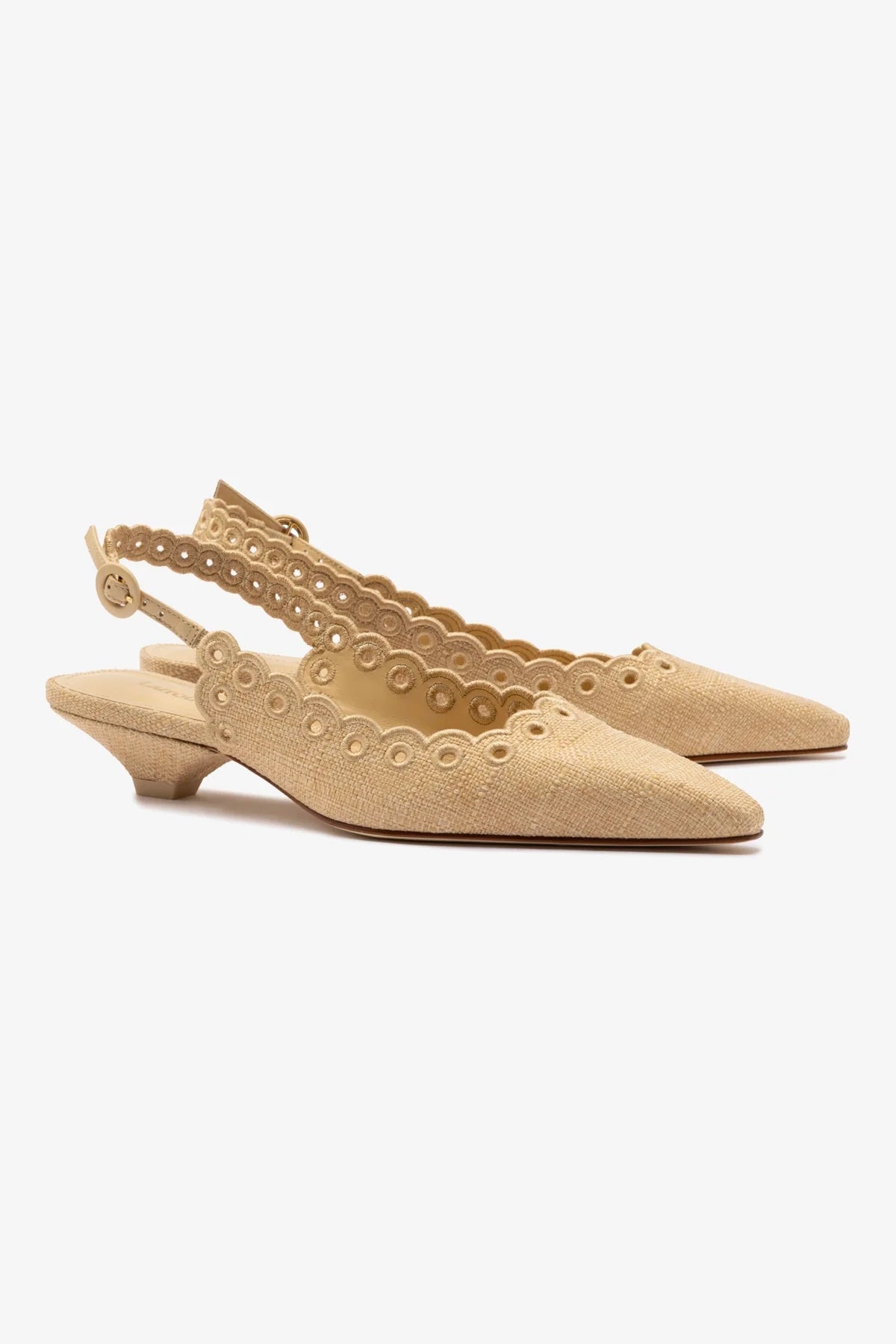 Florence Broderie Beige Raffia Pumps - Elegant Women's Summer Wedge Sandals for Beach, Wedding & Casual Outfits