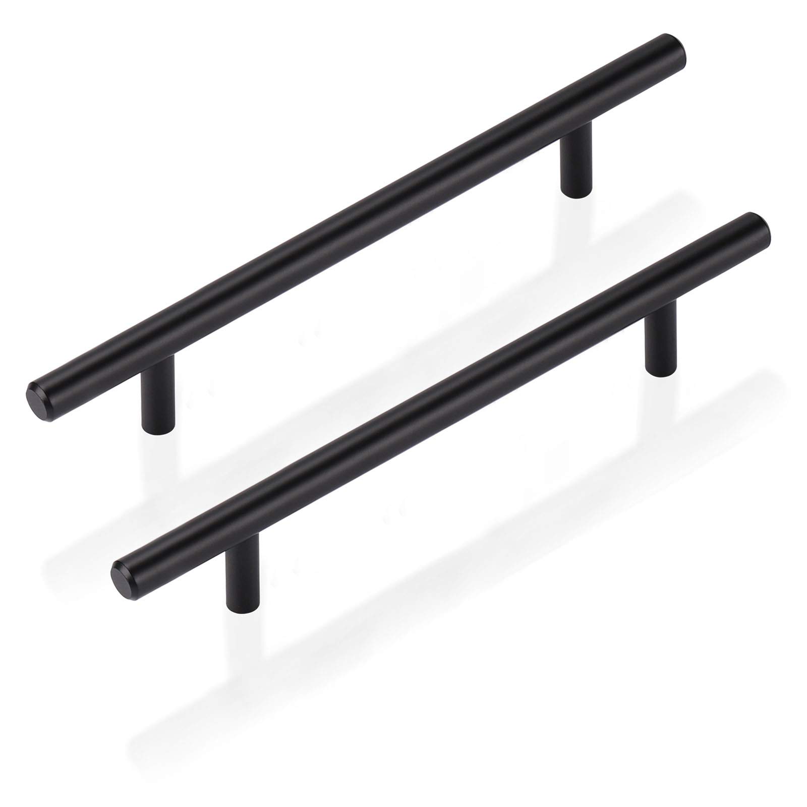 Gobekor 20 Pack 5 Inch Matte Black T-Bar Cabinet Handles - Solid Stainless Steel Drawer Pulls for Kitchen Cabinets, Dressers & Cupboards | Modern Hardware for Home & Office Furniture Upgrade