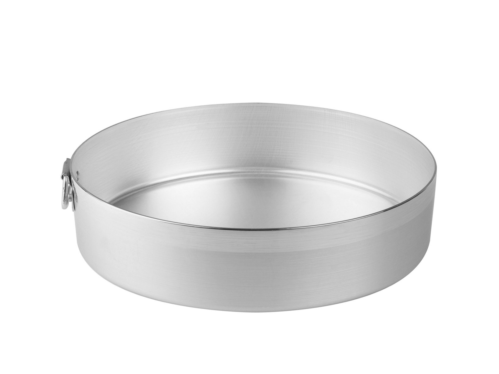 Pentole Agnelli Family Aluminum Round Cake Pan with Ring, Silver, 30 cm - Perfect for Baking Cakes, Pies & Desserts at Home