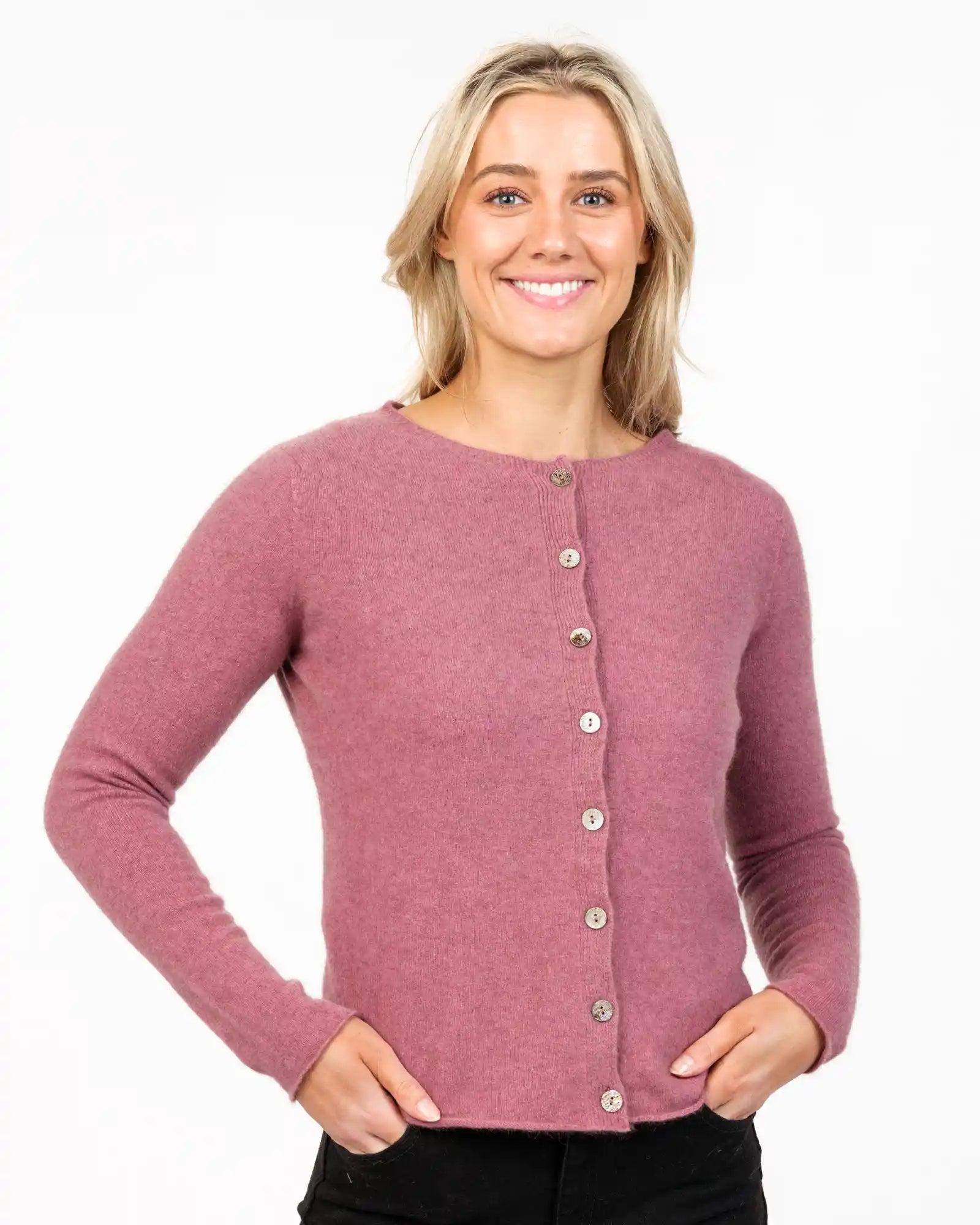 Magnolia Women's Paua Button Cardigan Sweater - Soft Knit Open Front Cardigan for Women - Perfect for Office, Casual Outfits & Layering in Fall/Winter