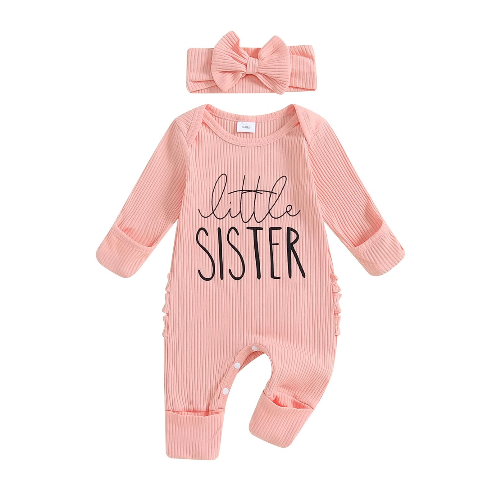 Newborn Baby Girl Clothes - Hello World Outfit Long Sleeve Romper Jumpsuit for Preemie & Little Sister | Soft Cotton Infant Wear for Hospital Photos, First Outing & Special Occasions