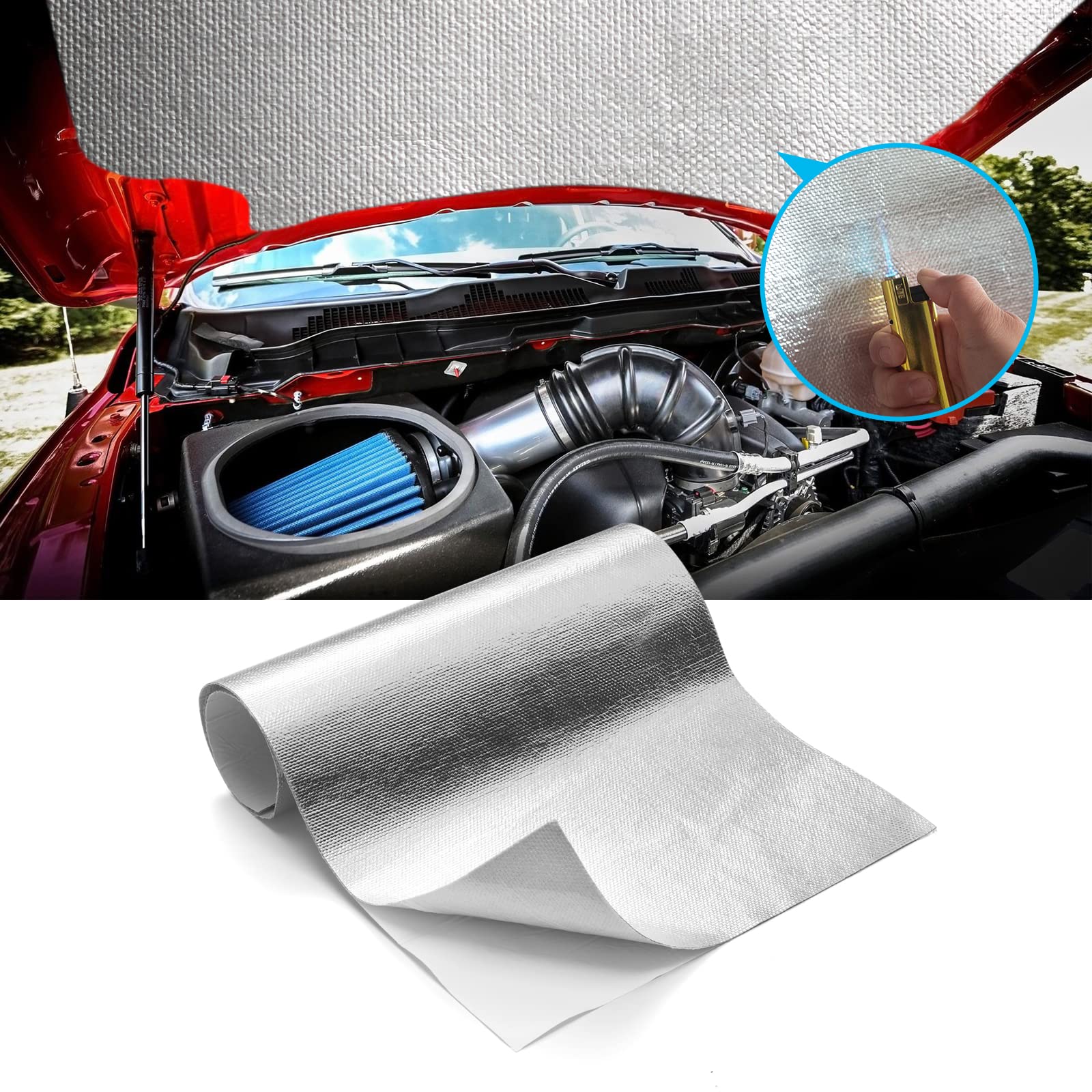 FLASLD Aluminized Heat Shield - High-Temperature Thermal Barrier with Adhesive Backing (12