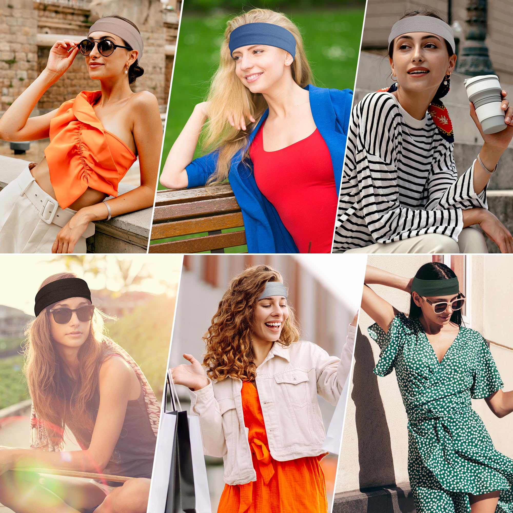 Non-Slip Headbands for Women - Soft Cotton Stretchy Sports Hair Bands for Yoga, Running & Outdoor Exercise - Perfect for Workouts, Gym, and Active Lifestyles