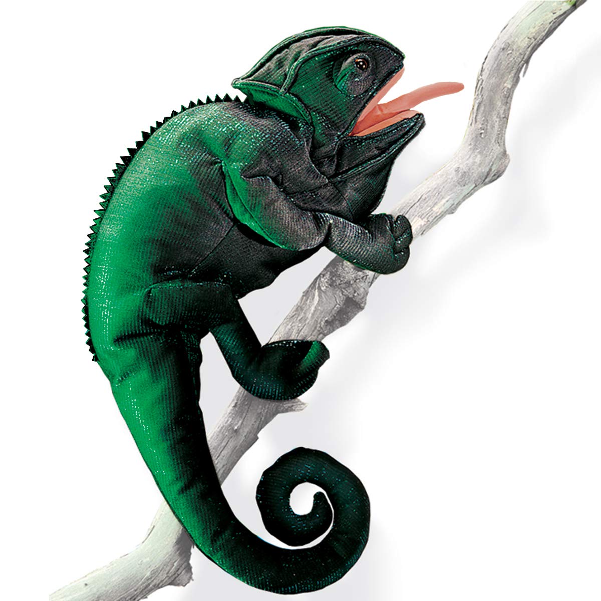 Folkmanis Dark Green Chameleon Hand Puppet - Realistic Animal Puppet for Kids, Storytelling & Educational Play | Perfect for Classroom, Theater & Imaginative Play