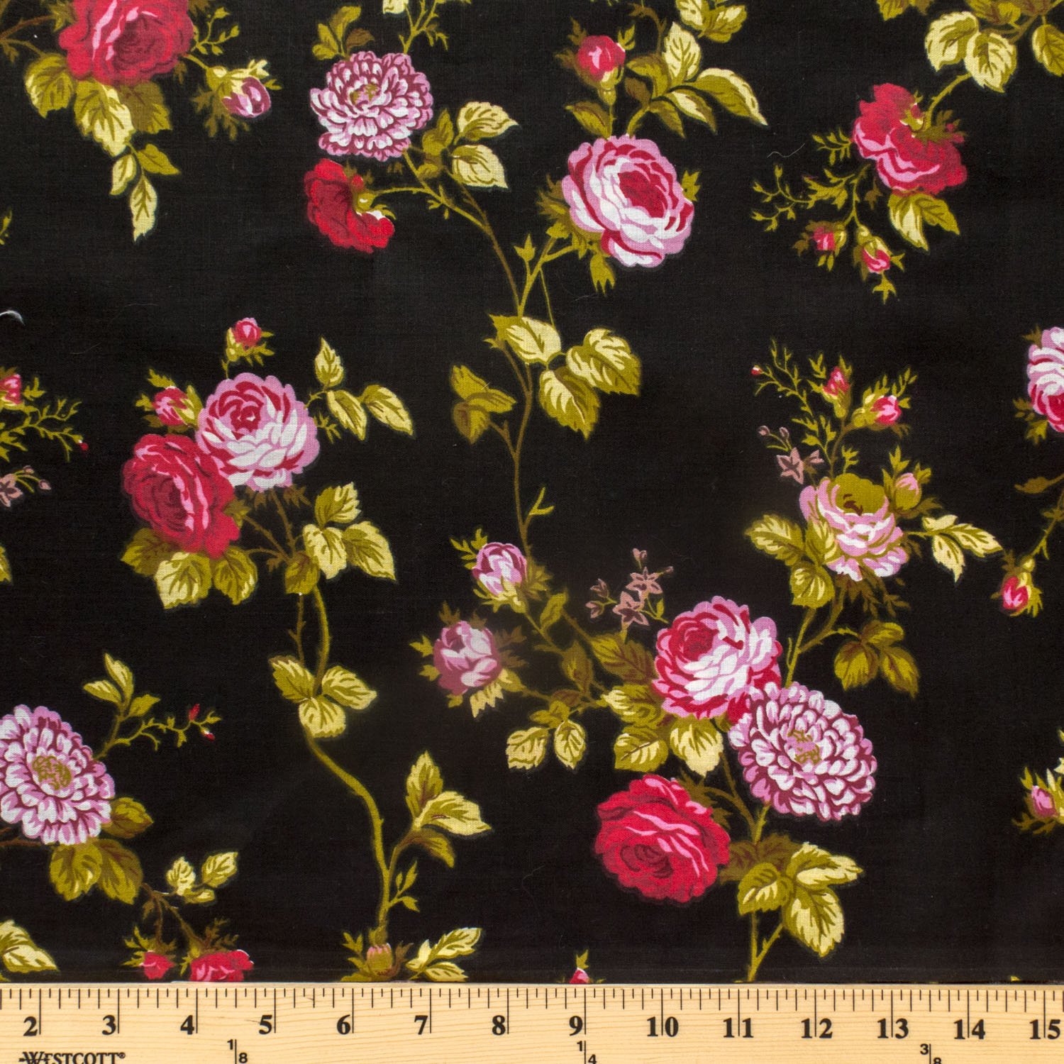 Floral Rose Poly Cotton 60 Inch Tablecloth (Black) - Elegant Dining Decor for Weddings, Parties & Home Decor