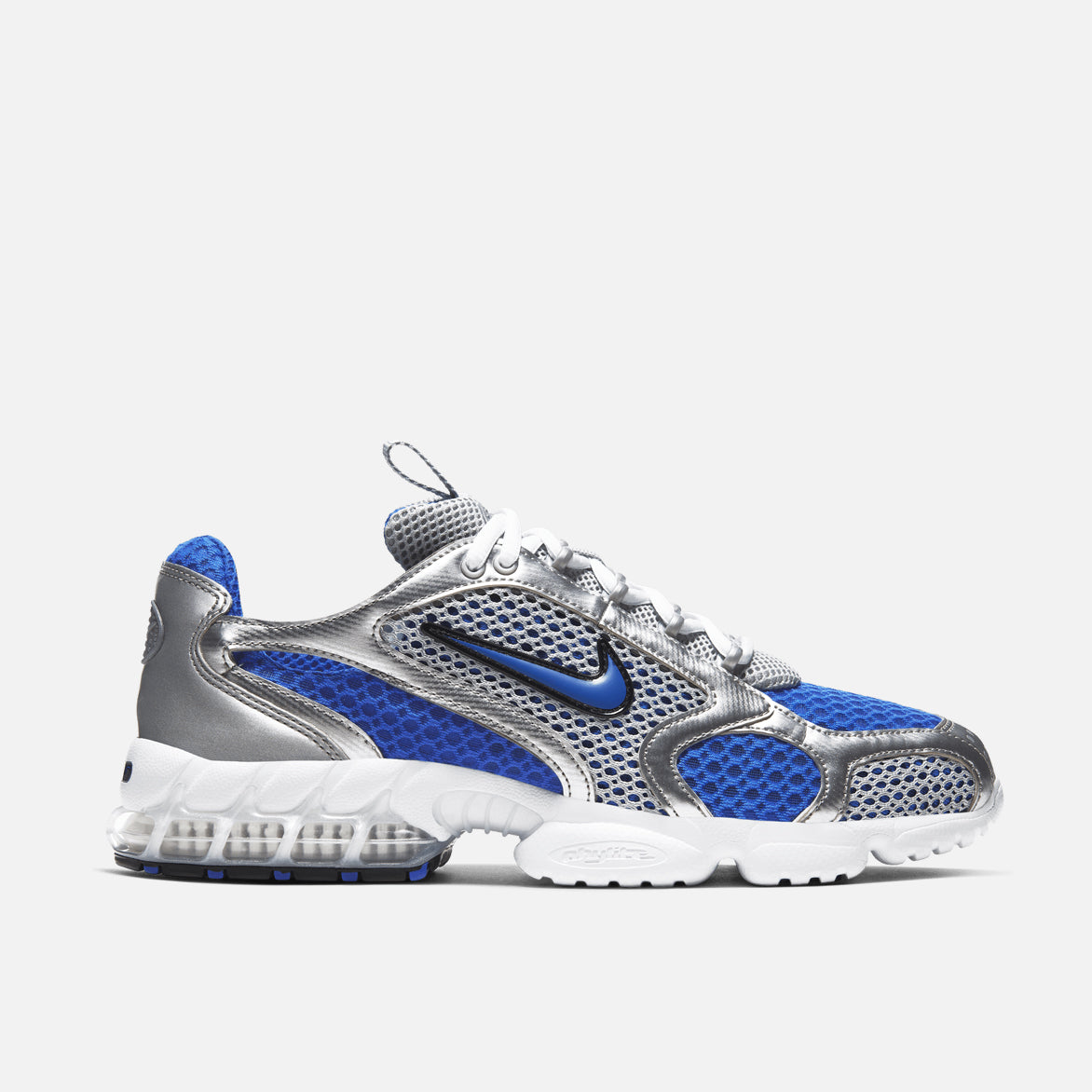 Nike Air Zoom Spiridon Cage 2 Running Shoes - Metallic Silver/Varsity Royal - Lightweight & Breathable for Men's Training & Gym Workouts