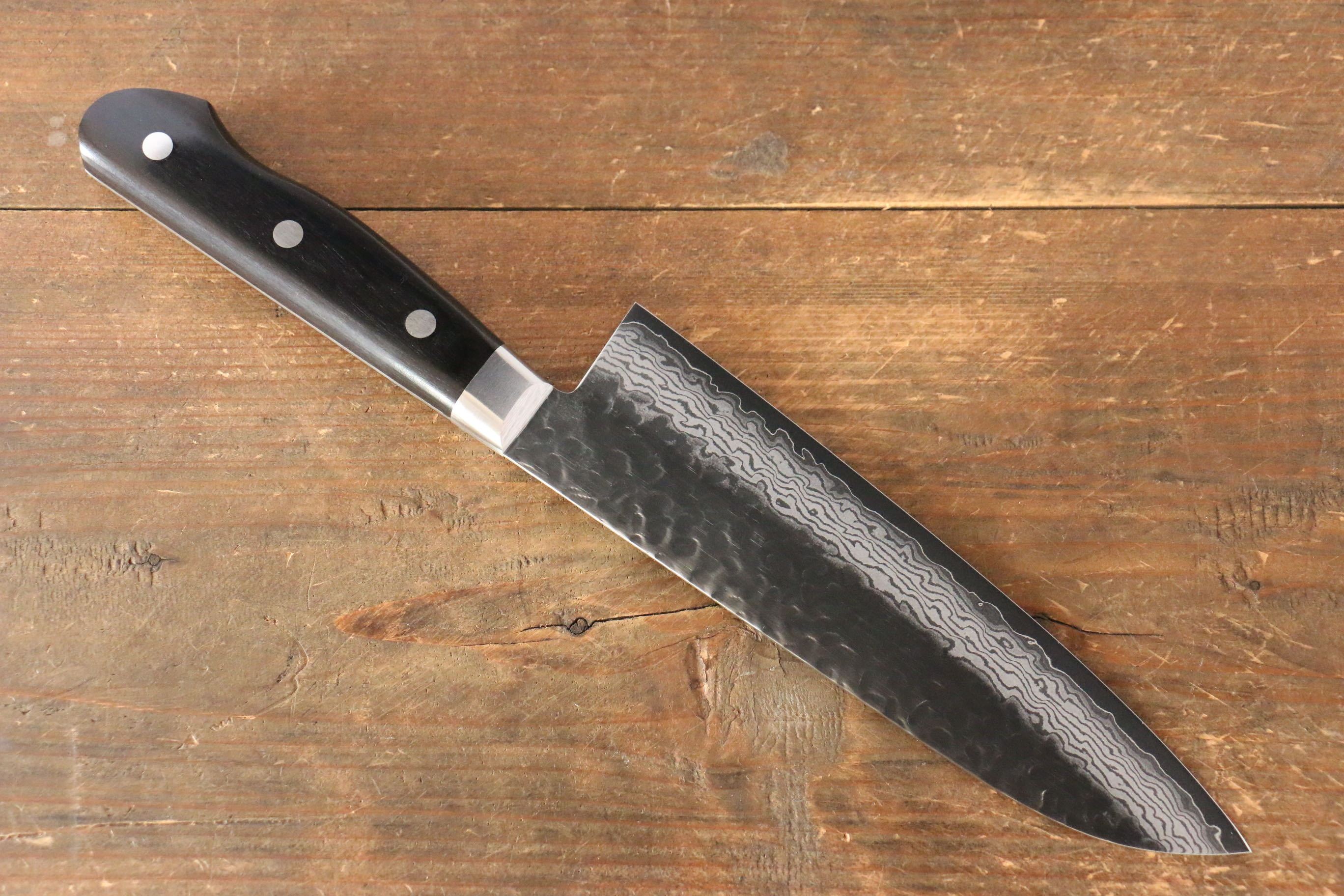 Premium Seisuke VG10 17-Layer Damascus Santoku Knife 180mm with Pakkawood Handle - Perfect for Slicing, Dicing & Precision Cooking in Professional & Home Kitchens