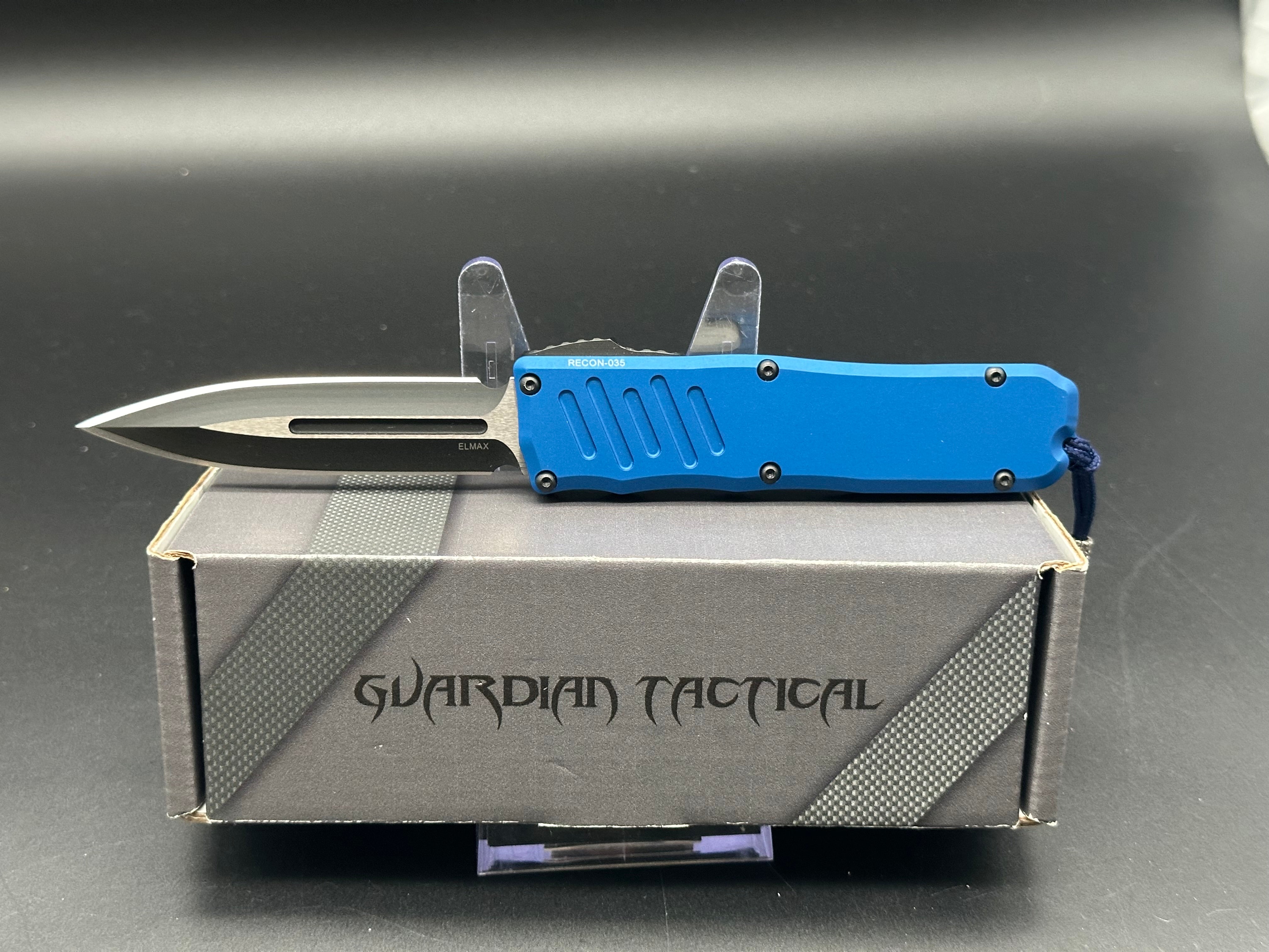 Guardian Tactical RECON-035 Double Action OTF Automatic Knife - Blue Two-Tone Blade (3.3