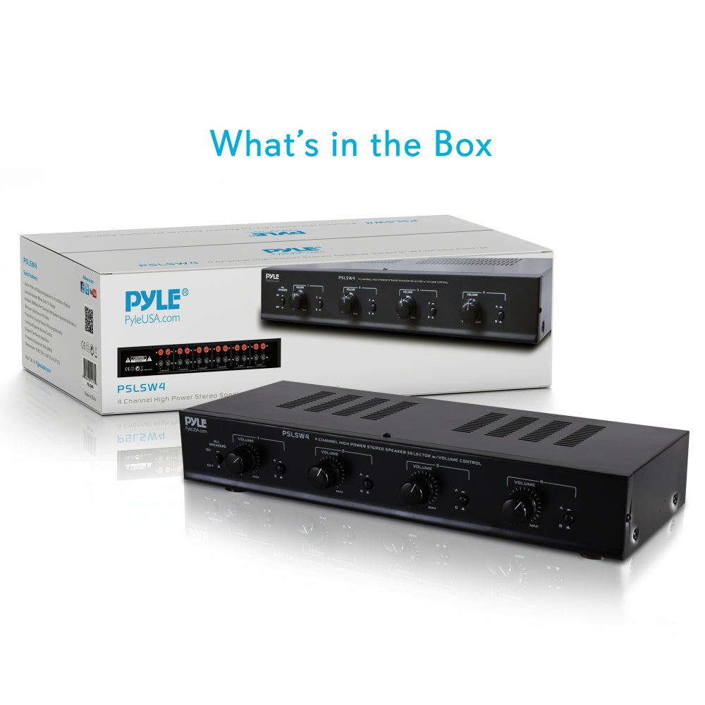 4-Channel Speaker Selector System - Multi-Room Audio Distribution for Home Theater & Whole House Music | Perfect for Living Room, Bedroom, and Outdoor Entertainment
