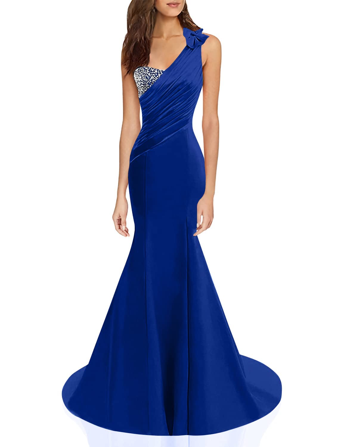 Elegant One Shoulder Satin Mermaid Prom Dress for Women - Lily Wedding Evening Gown 2020 | Perfect for Formal Dances, Bridal Showers & Special Occasions