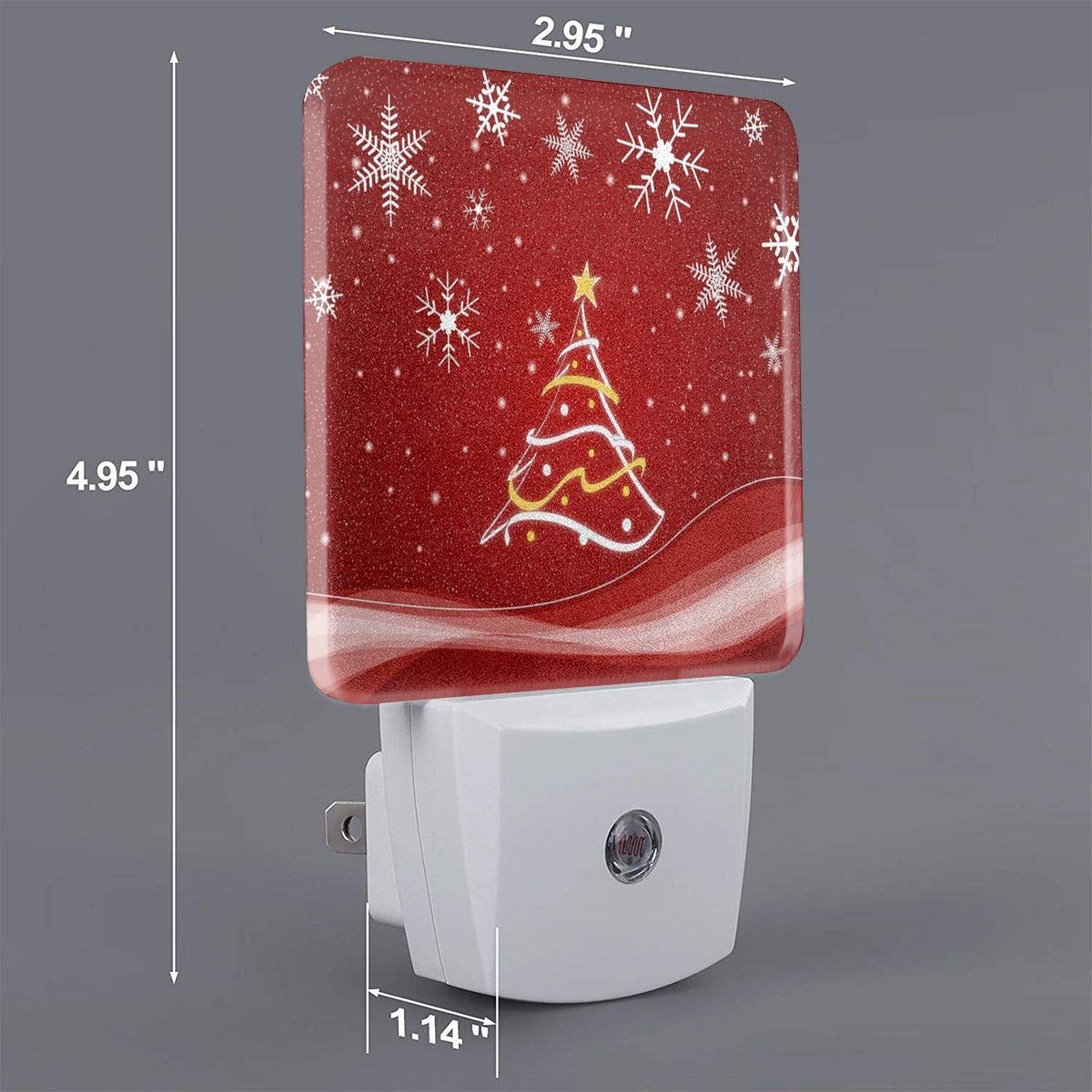 2-Pack Christmas Tree Snowflake LED Night Light with Auto Dusk to Dawn Sensor - Plug-in Bedside Lamp for Kids, Girls, Boys & Adults - Perfect for Bedrooms, Nurseries, Hallways & Holiday Decor