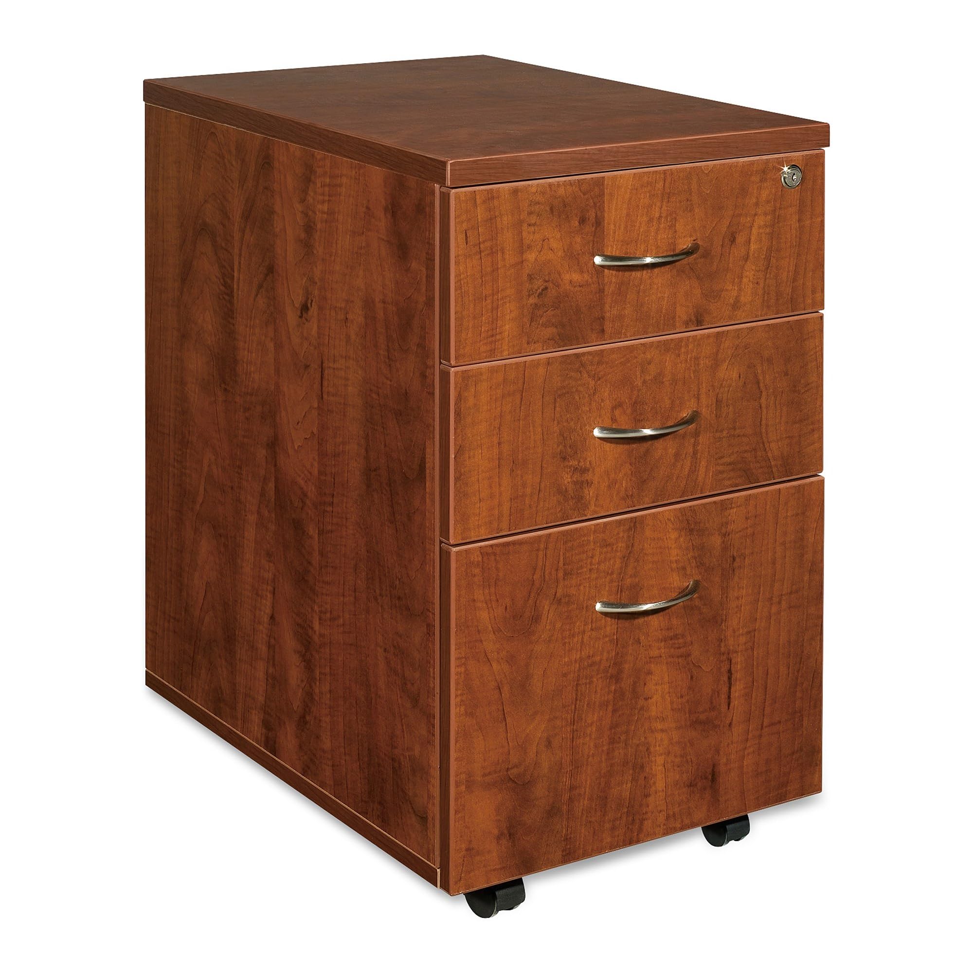 Lorell Mobile Pedestal File Cabinet with Locking Wheels - 2-Drawer Storage Box for Office, Home, or Classroom Organization