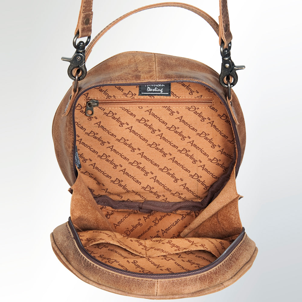 American Darling Hand-Tooled Genuine Leather Women's Western Handbag Purse - Stylish Cowgirl Bag for Rodeo, Country Music Festivals & Everyday Use