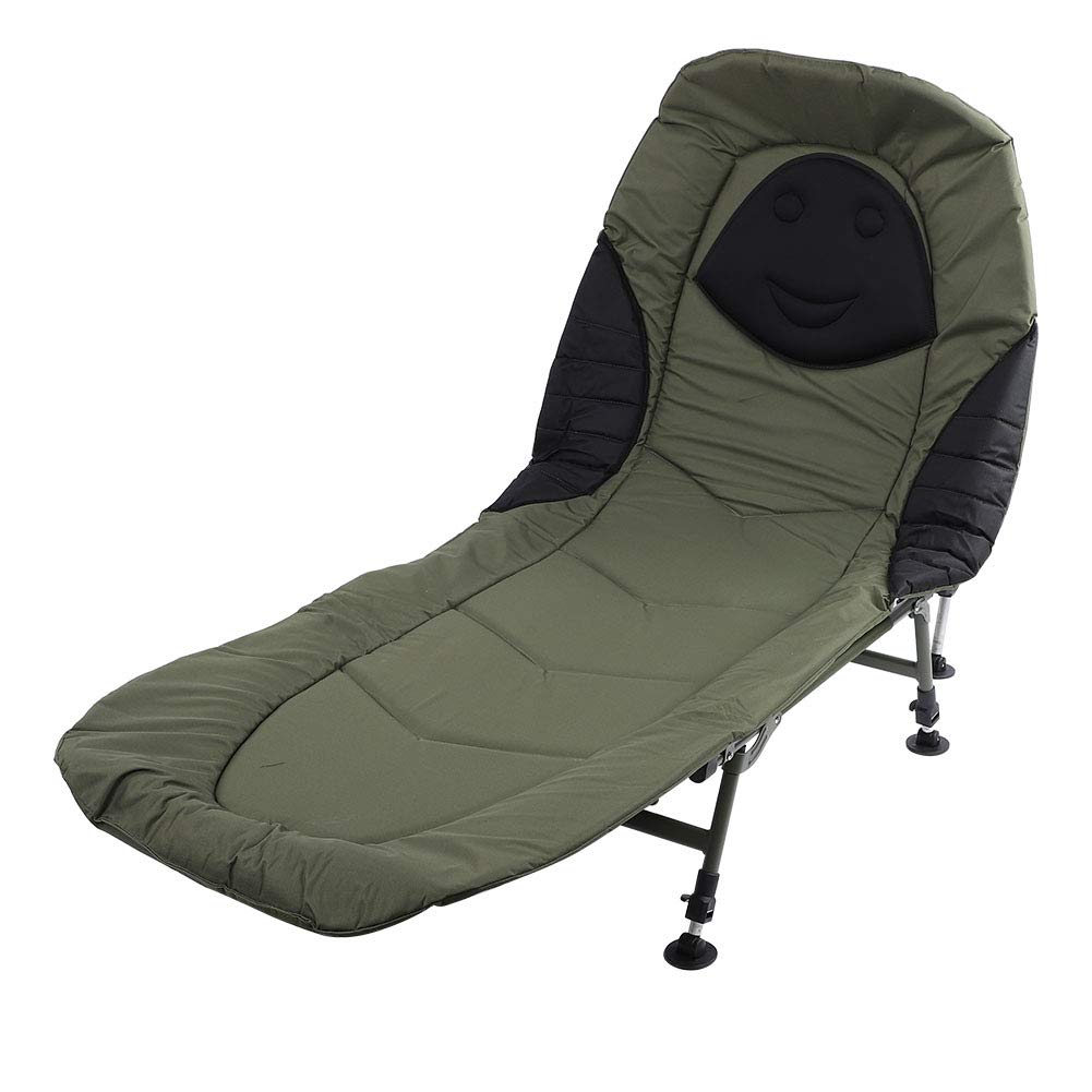 VGEBY Outdoor Multifunctional Fishing Deck Chair - Reclining Camping Folding Bed with Storage Bag, Portable Bedchair for Fishing, Hunting, Beach, Backyard & Travel (Ideal for Camping, Picnics & Outdoor Relaxation)