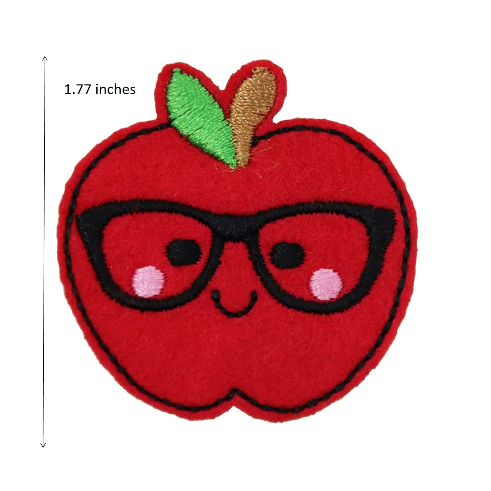 Apple Teacher Embroidered Iron On Patch for Backpacks, Jackets & DIY Crafts - Custom Name Badge for Educators & Students