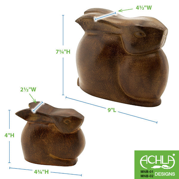 Achla Designs Moon Bunny Garden Statue - MNB 01 & MNB 02 - Outdoor Decor for Patio, Lawn, and Fairy Gardens