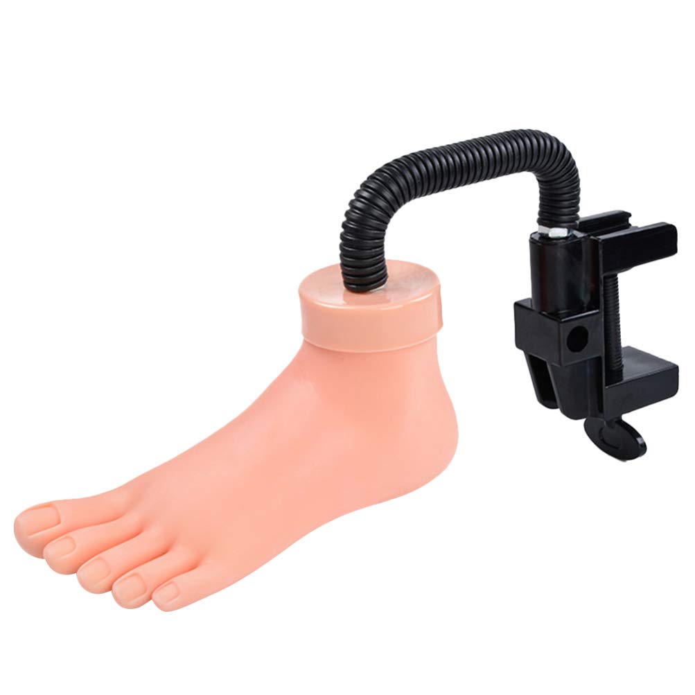 Professional Silicone Fake Foot for Nail Practice - Flexible Movable Bracket Nail Art Training Model - Salon & DIY Manicure Display Tool for Students & Beginners (Perfect for Nail Tech Training, Home Practice & Salon Demonstrations)