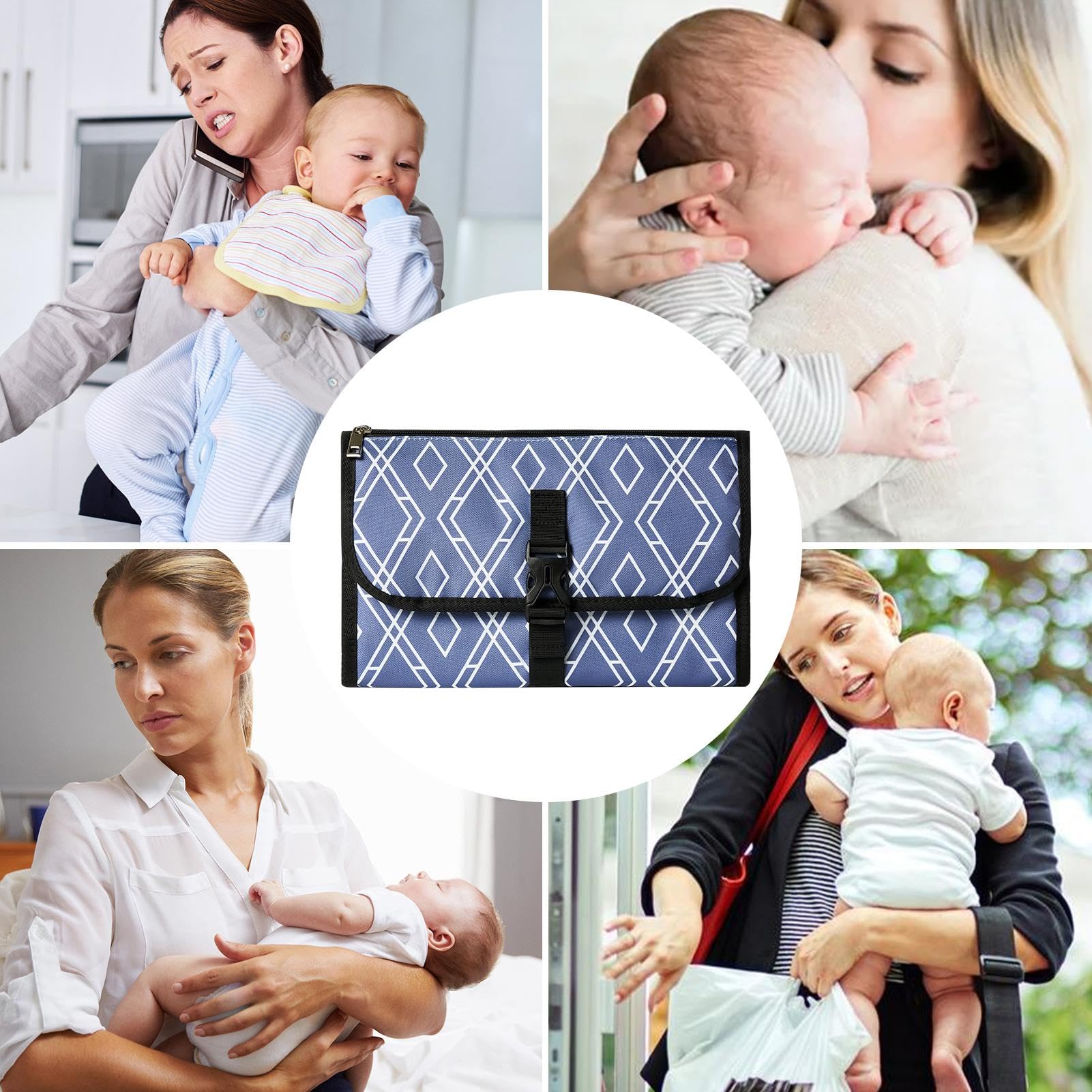 Portable Waterproof Travel Diaper Changing Pad - Foldable Wipeable Baby Changing Mat for On-the-Go Parents | Perfect for Airplane, Car & Outdoor Diaper Changes | Includes Travel Storage Bag