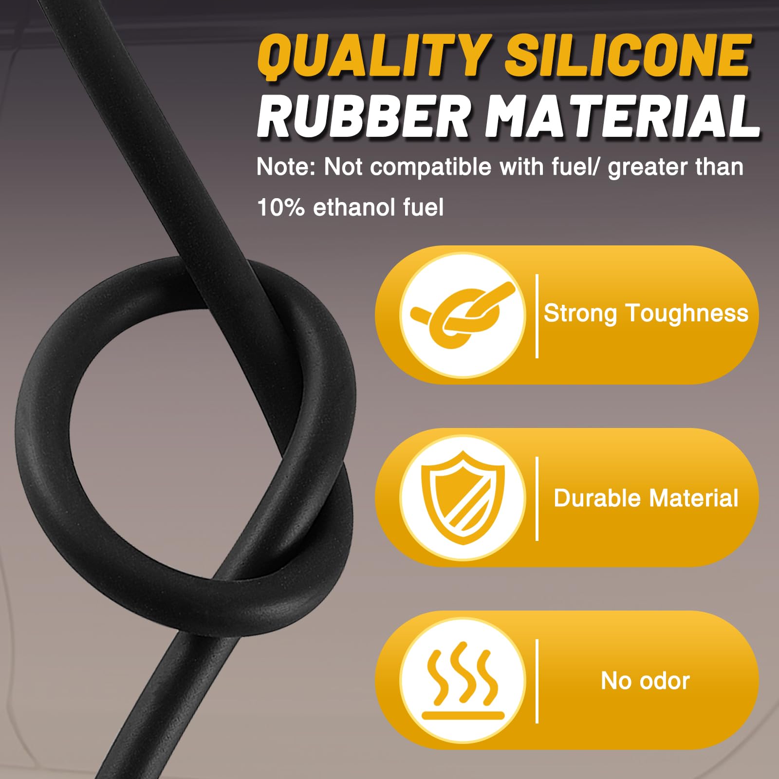 16.4FT 4mm High Temperature Silicone Vacuum Hose with 6pcs ABS Connectors - Automotive Replacement for Windshield Washer Fluid, Air Intake Systems & More - Durable & Flexible for DIY Car Repairs & Engine Maintenance