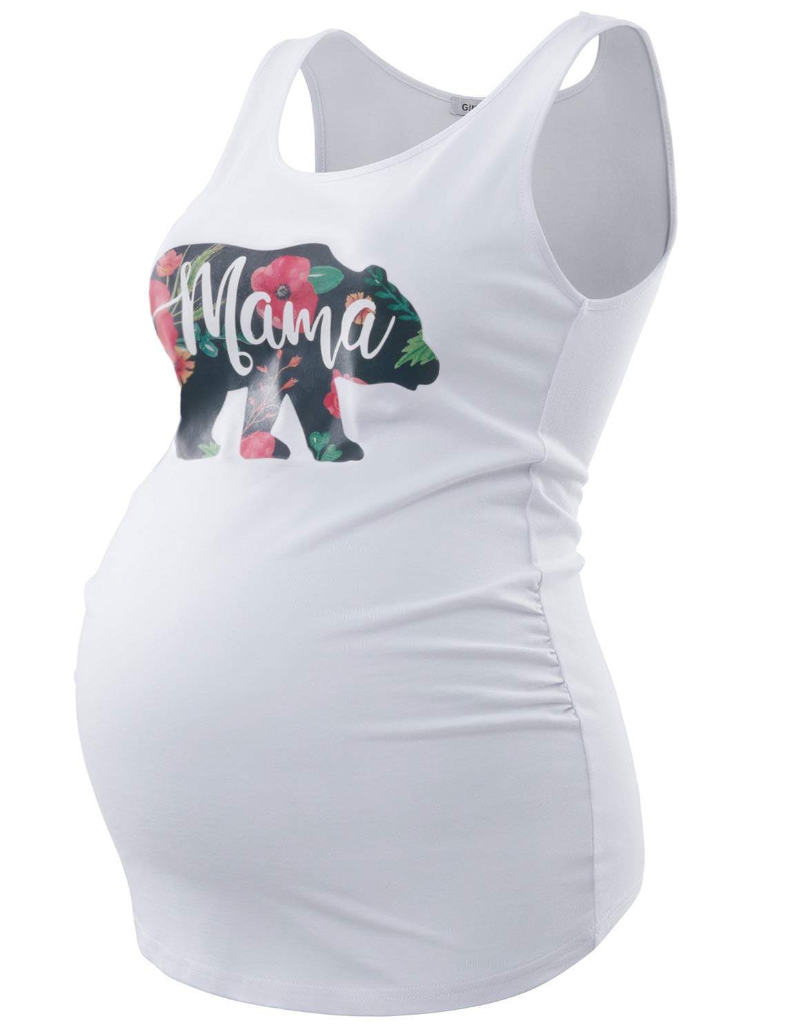 GINKANA Maternity Tank Tops - Sleeveless Ruched Nursing Tops for Pregnant Women | Comfortable Maternity Shirts & Vest for Breastfeeding Moms | Perfect for Pregnancy, Nursing, and Everyday Wear