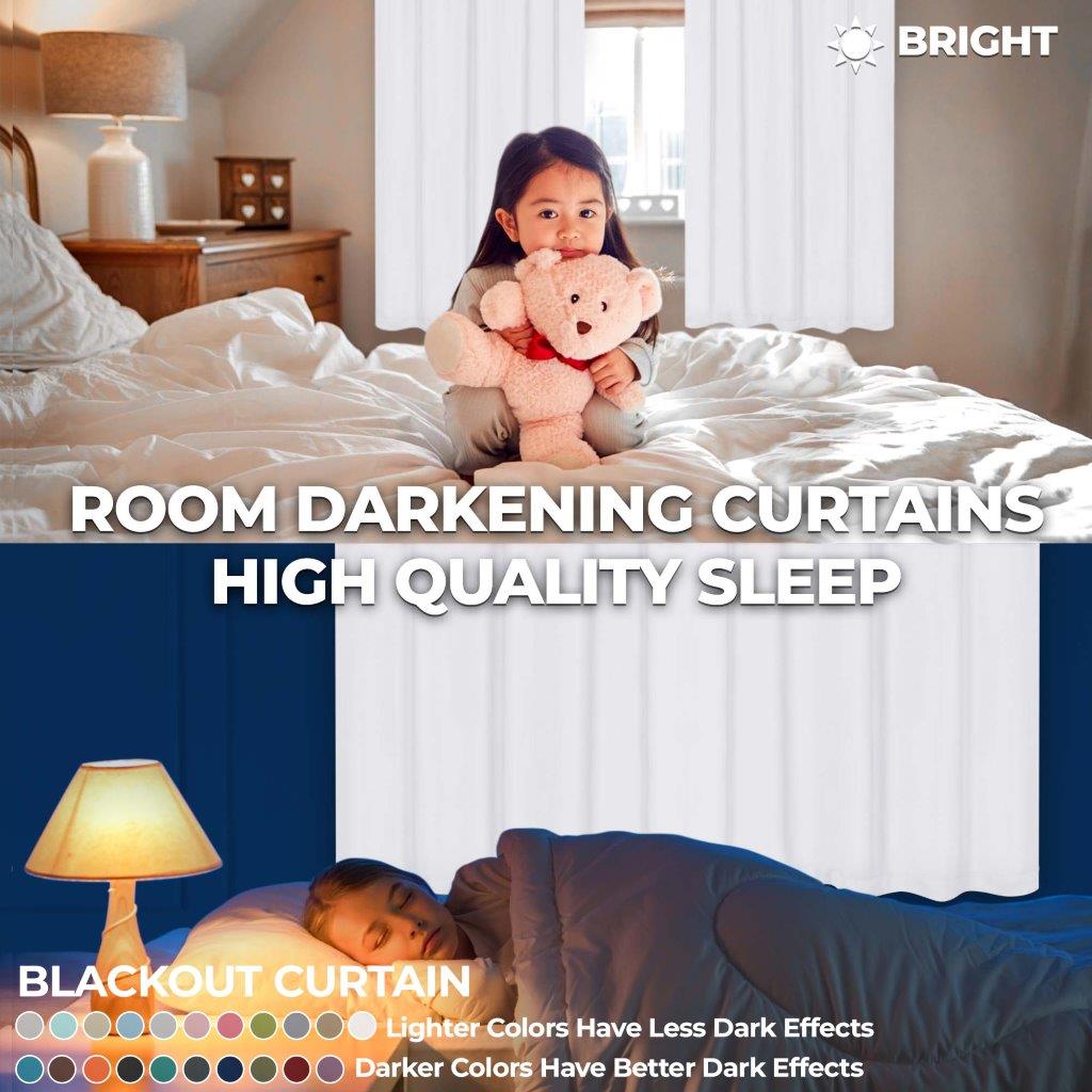 Blackout Curtains with Grommet Top - Solid Classic Modern Window Treatment for Bedroom & Living Room - Noise Reducing & Energy Saving