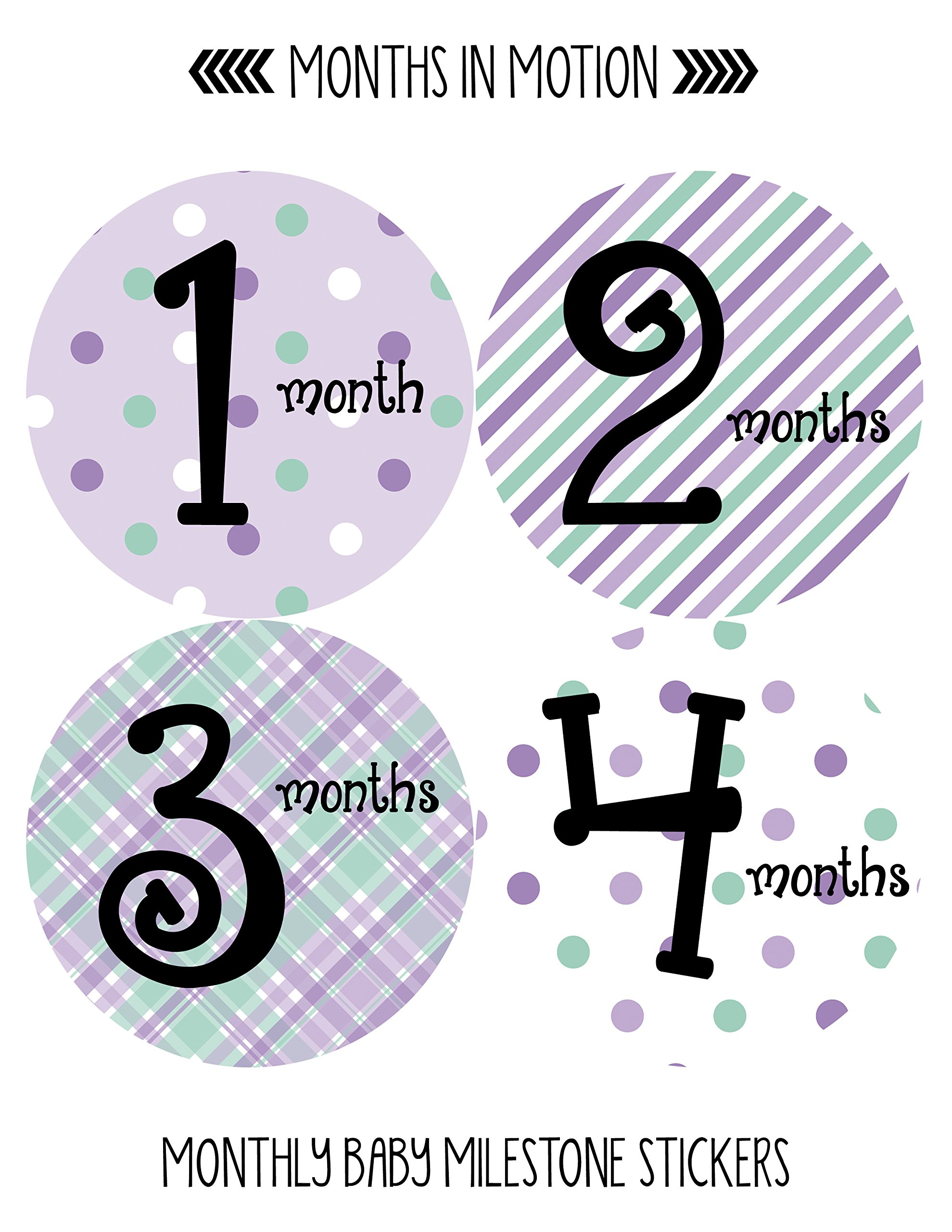Baby Monthly Milestone Stickers - Newborn Girl Growth Tracking Stickers - Set of 20 Adhesive Photo Props for Baby's First Year - Perfect for Baby Photo Albums, Scrapbooking & Monthly Milestone Pictures